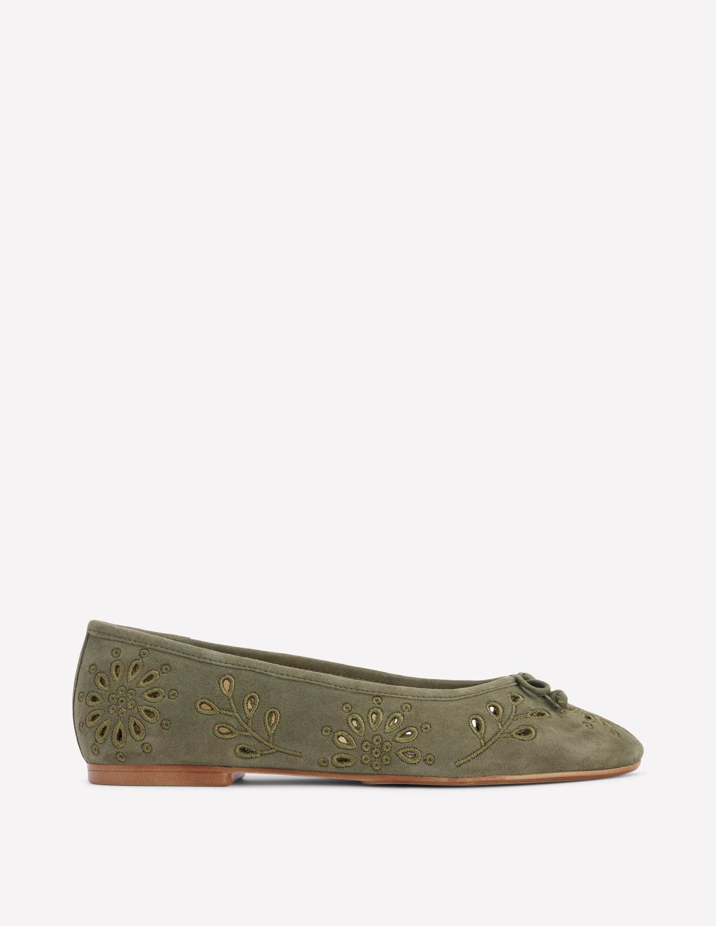 Cut Out Ballet Flats-Deep Olive