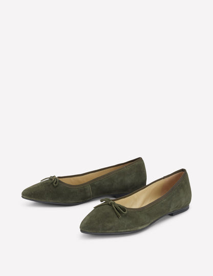 Point Flexi Sole Flats-Dark Moss-3