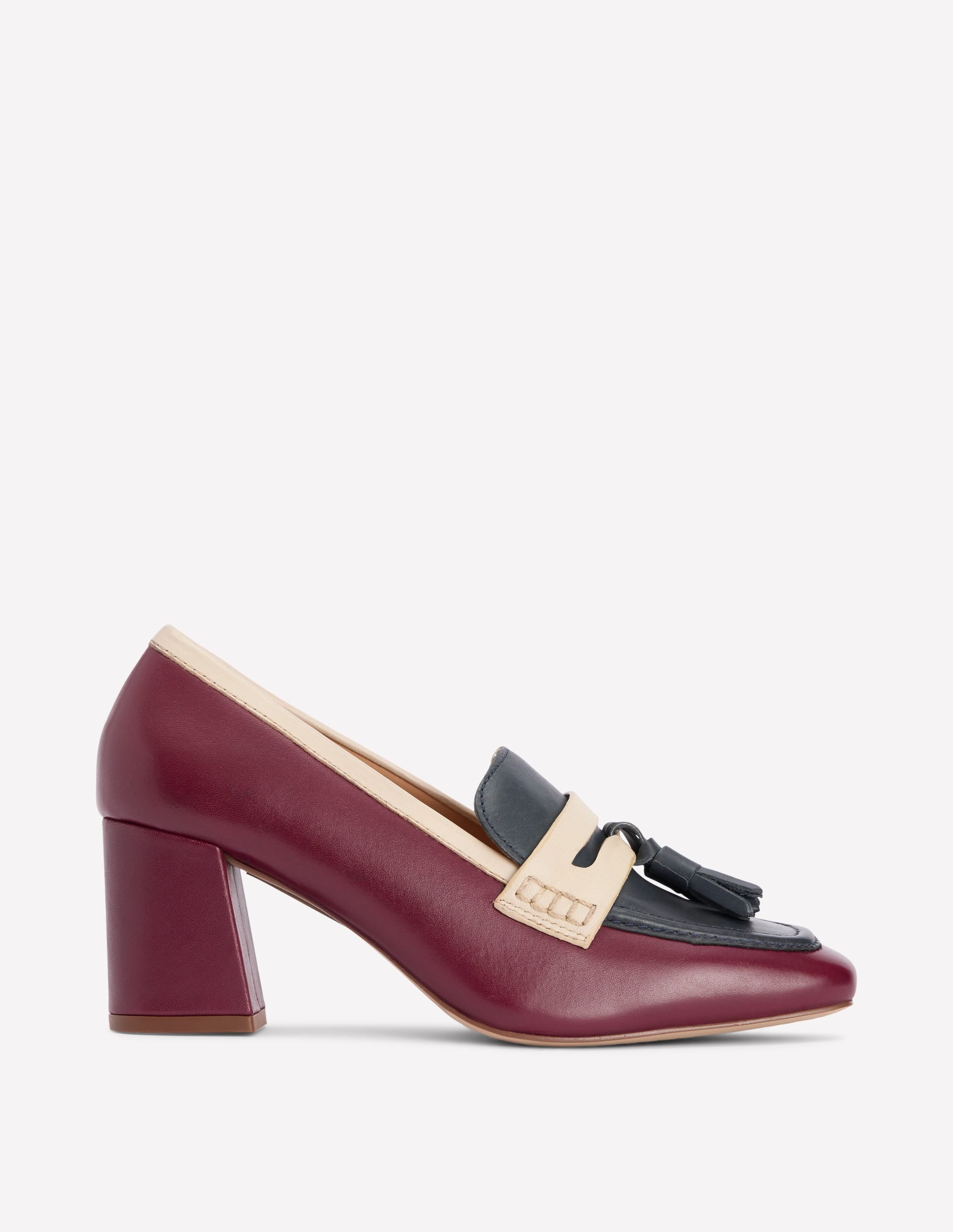 Sol Block Heeled Penny Loafers-Oxblood | Boden USA Sol Block Heeled Penny Loafers-Oxblood | Boden USA