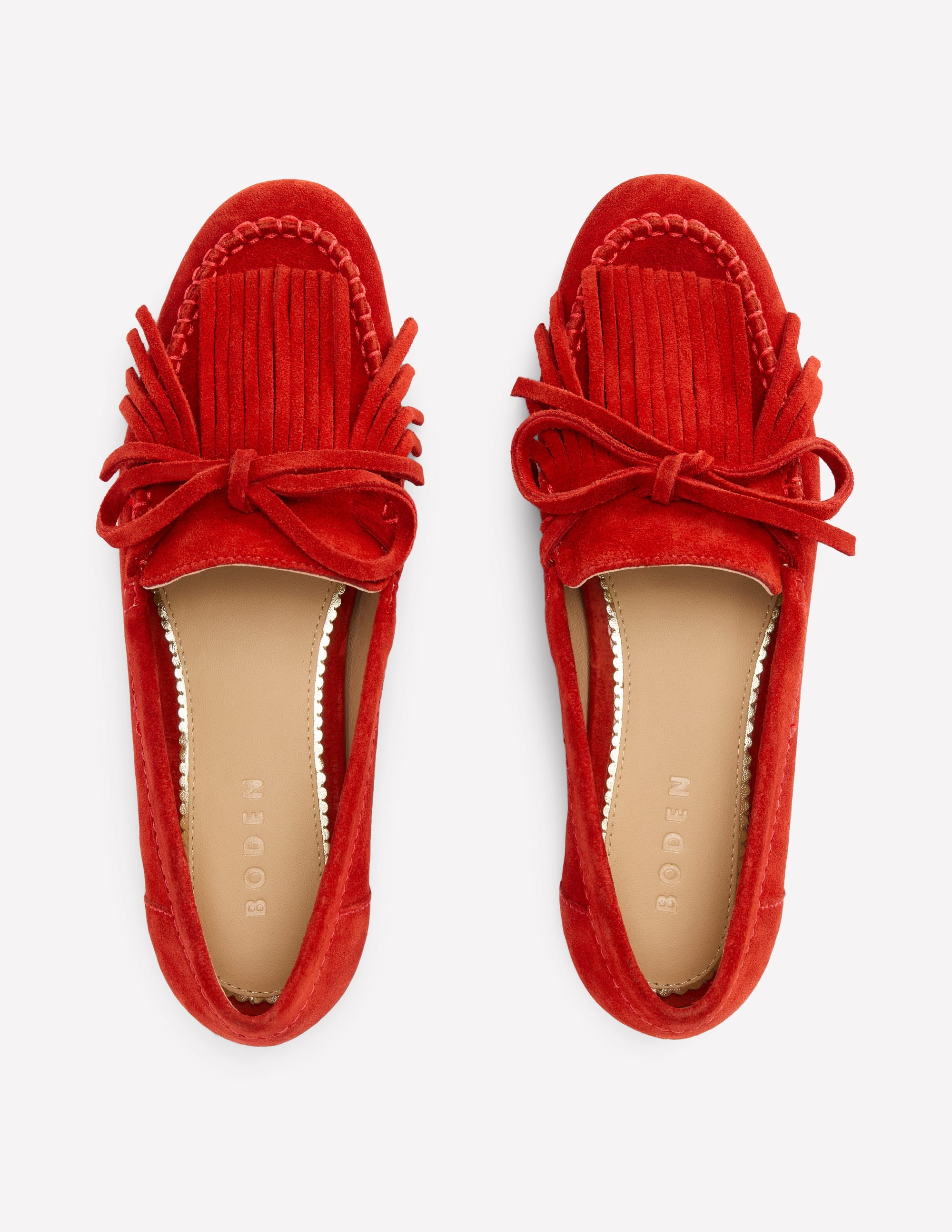 Soft Tassel Deck Shoes-Post Box Red - Image 5