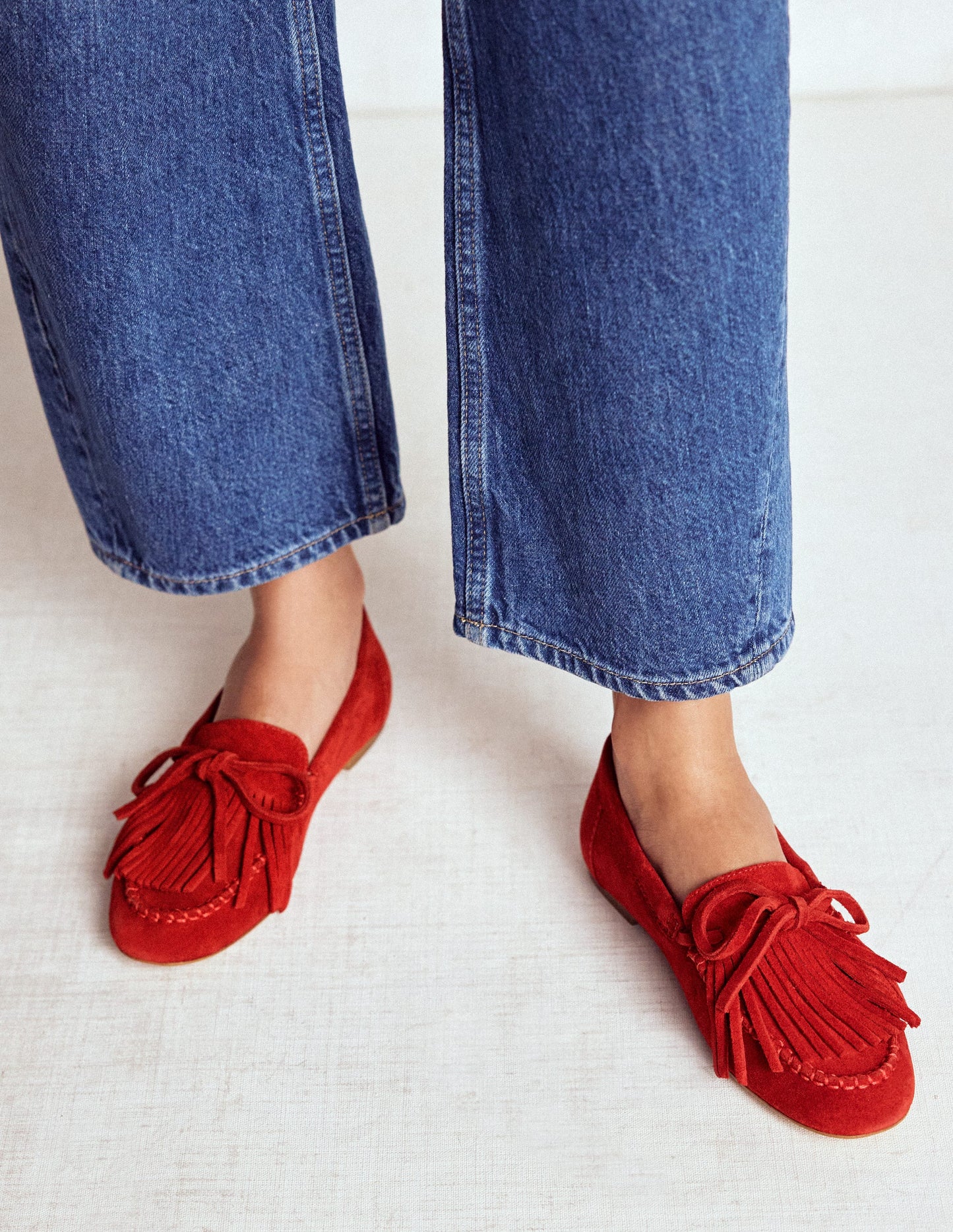 Soft Tassel Deck Shoes-Post Box Red