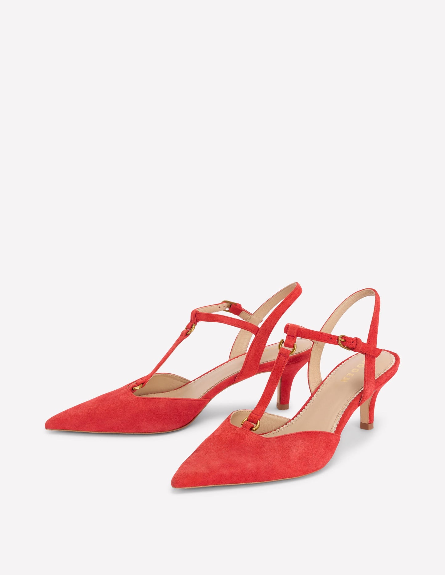 T-Bar Point Heels-Post Box Red