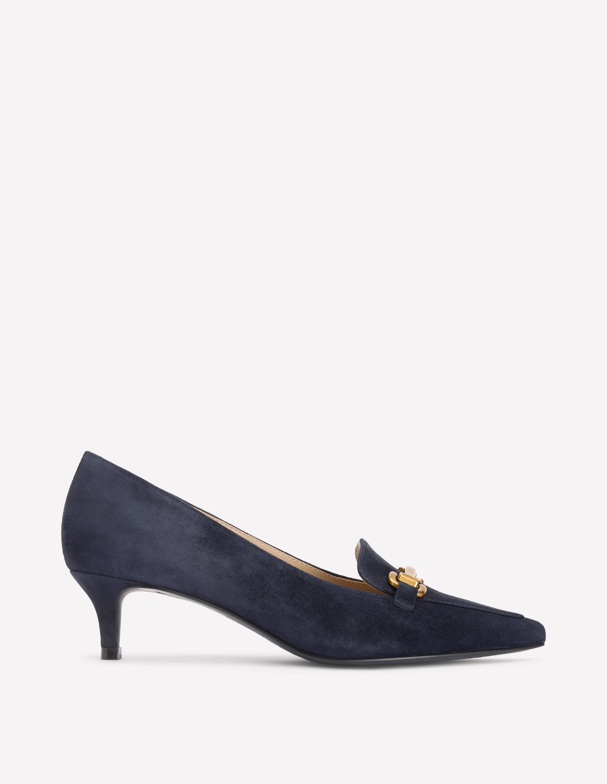 Iris Heel Snaffle Point Loafer-Navy - Image 1