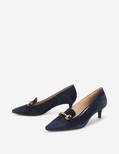 Iris Heel Snaffle Point Loafer-Navy-3