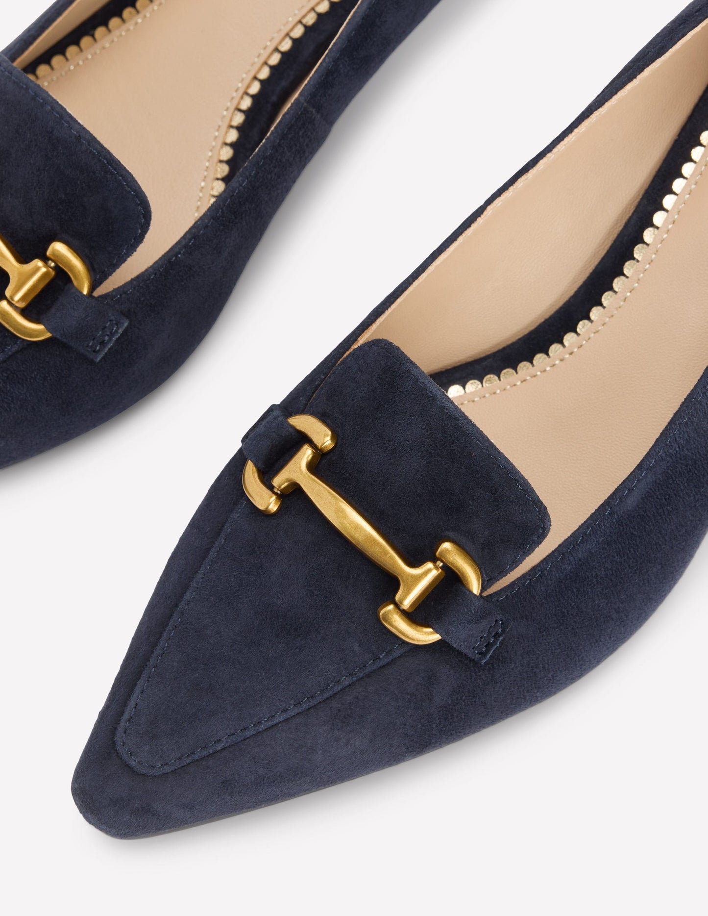 Iris Heel Snaffle Point Loafer-Navy