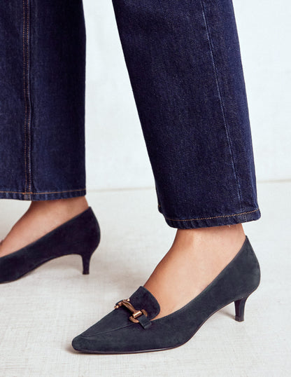 Iris Heel Snaffle Point Loafer-Navy-2