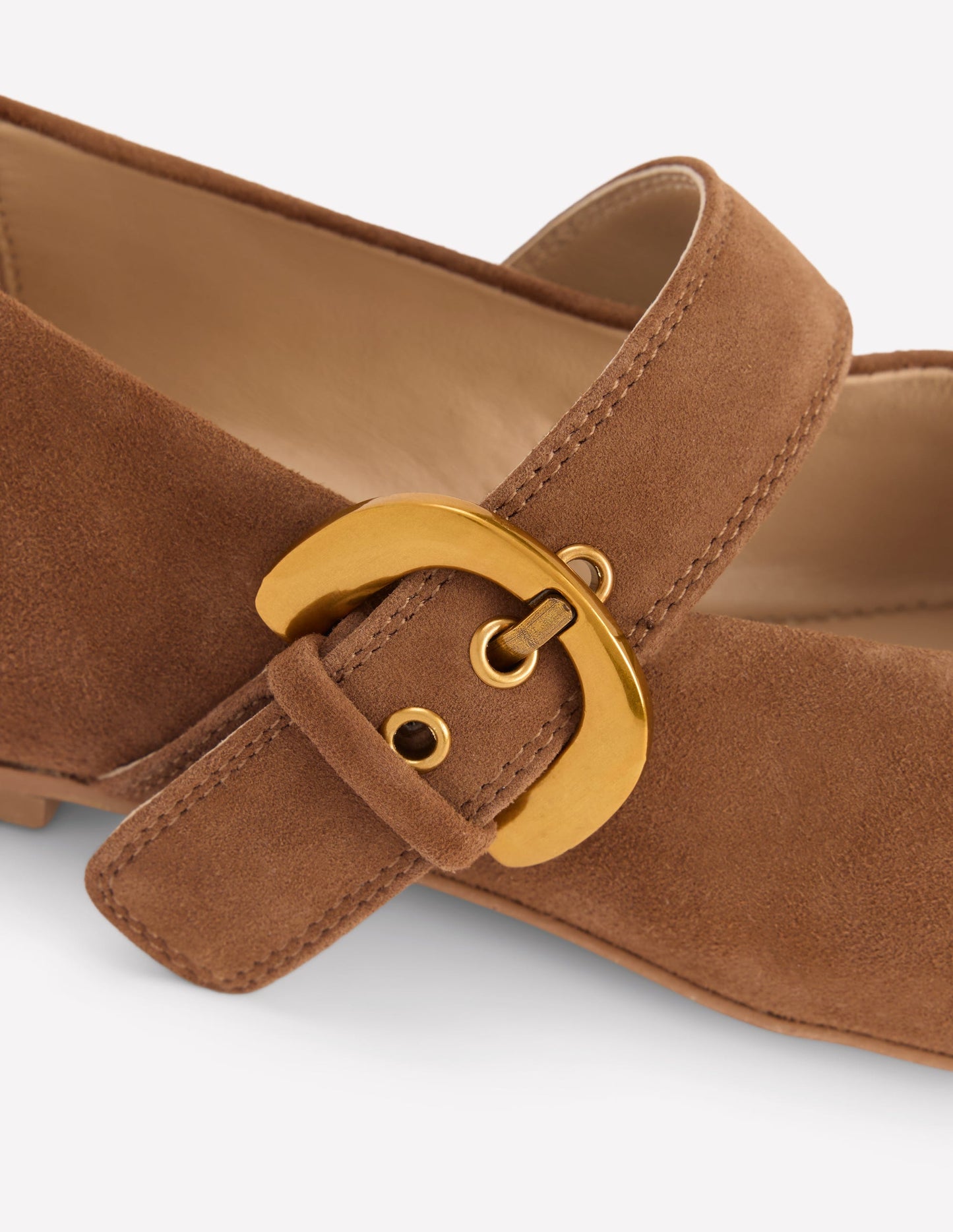 Kylie Flat Buckle Mary Janes-Raw Umber