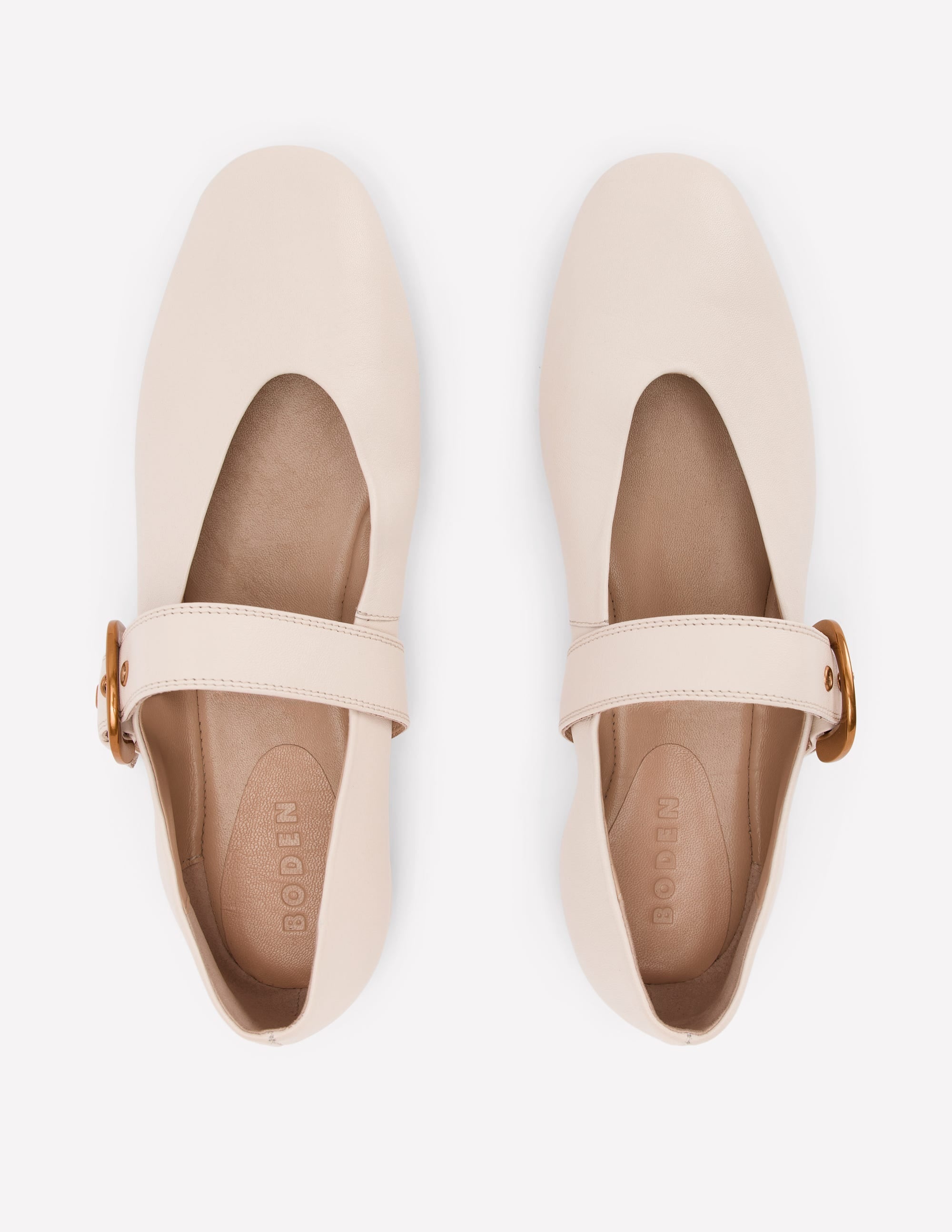Kylie Flat Buckle Mary Janes-Ecru - Image 5