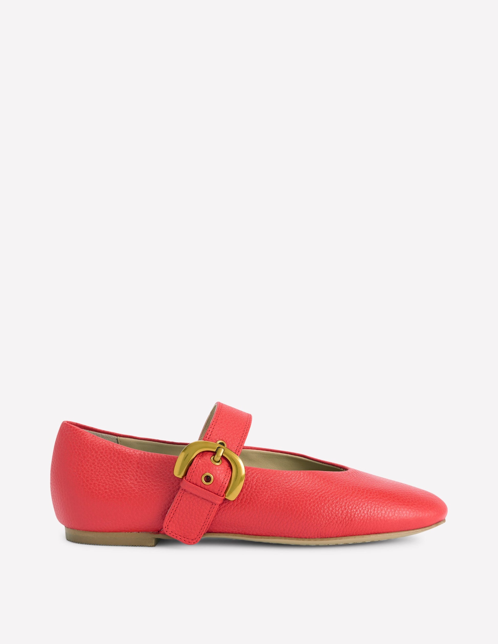 Kylie Flat Buckle Mary Janes-Post Box Red-1
