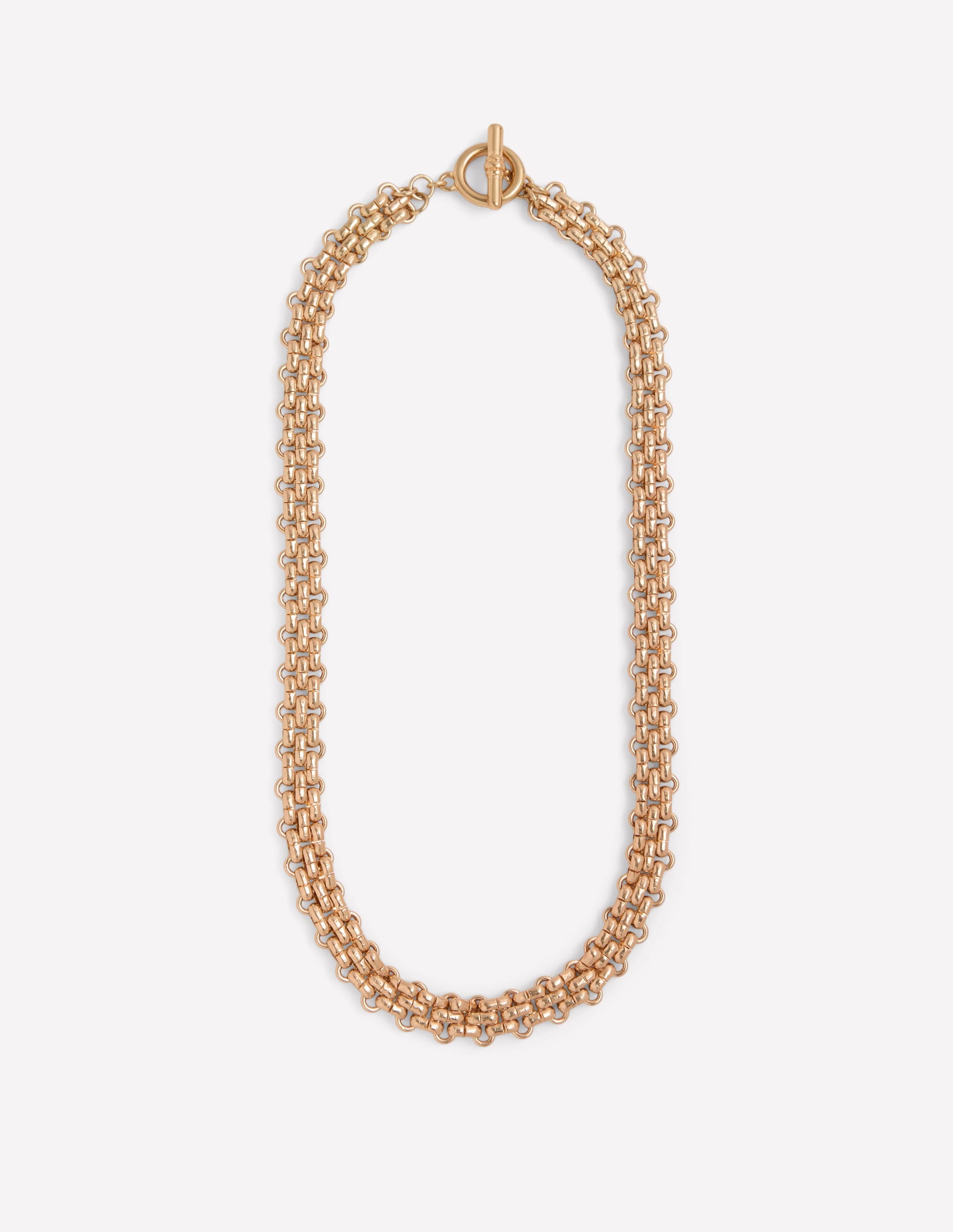 Woven Chain Necklace-Gold Colour-1
