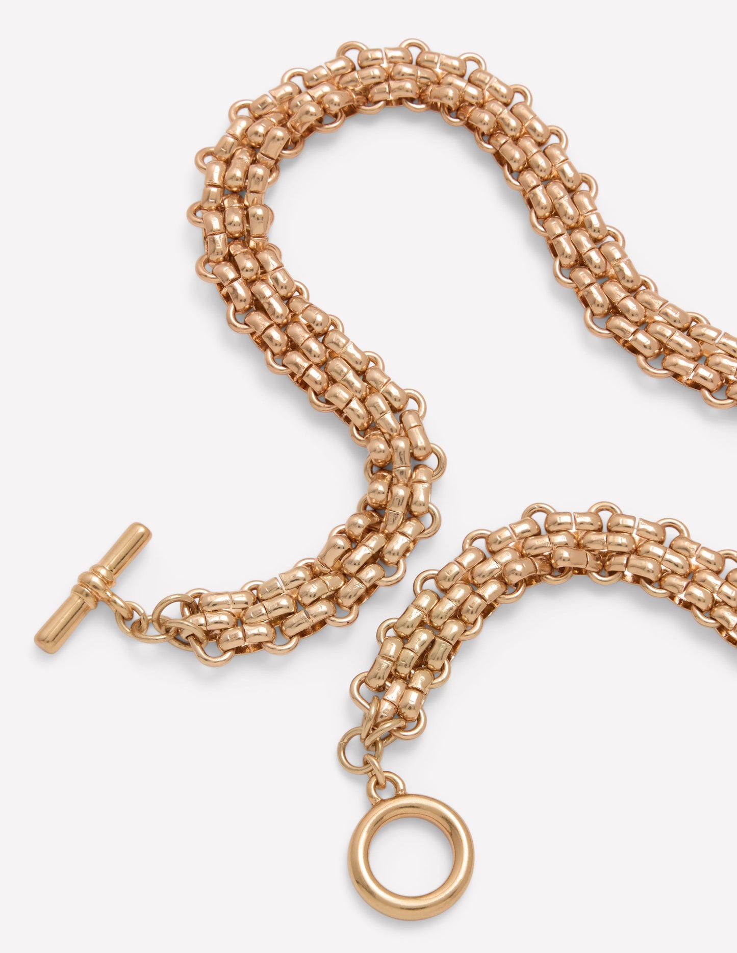 Woven Chain Necklace-Gold Colour