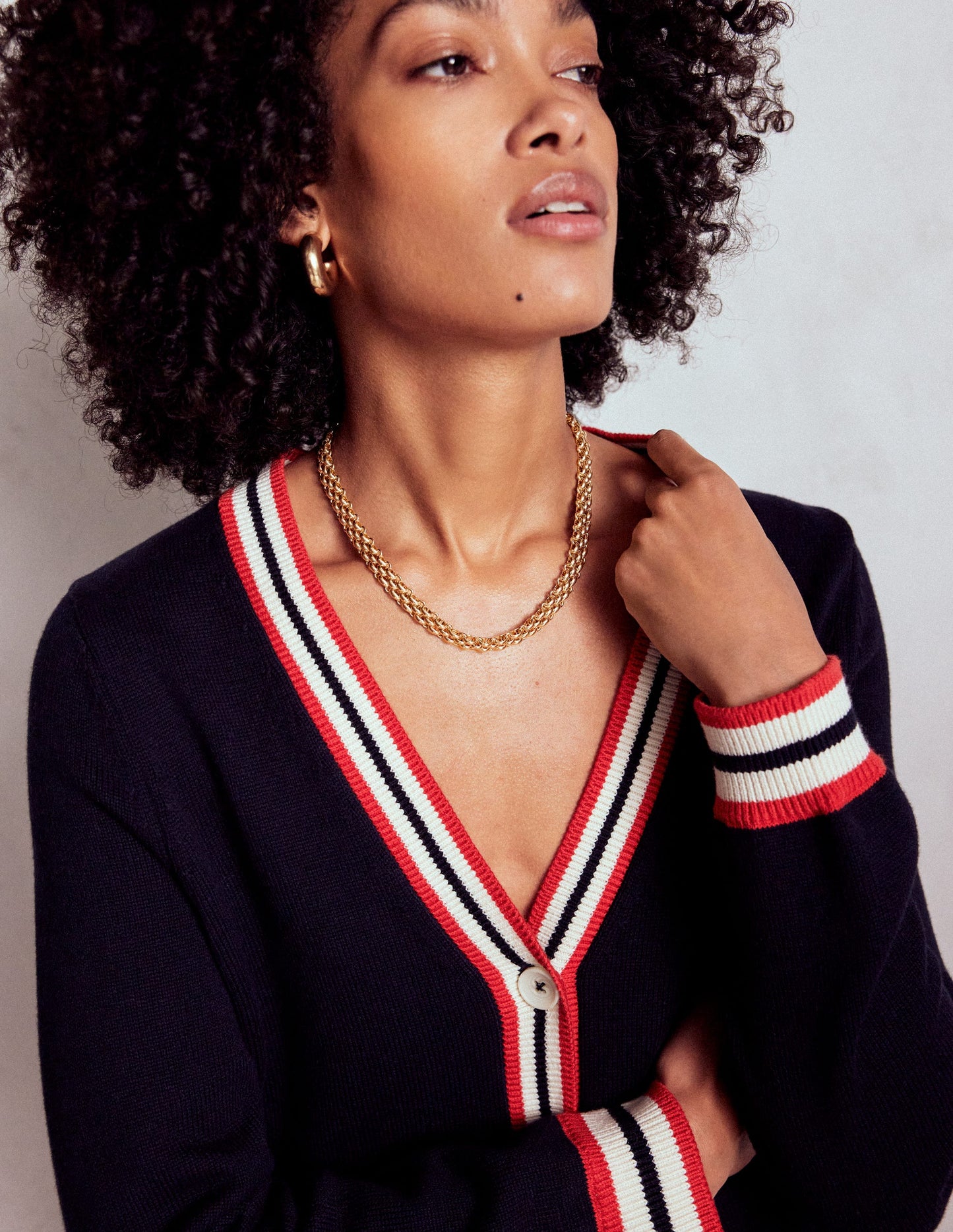 Woven Chain Necklace-Gold Colour