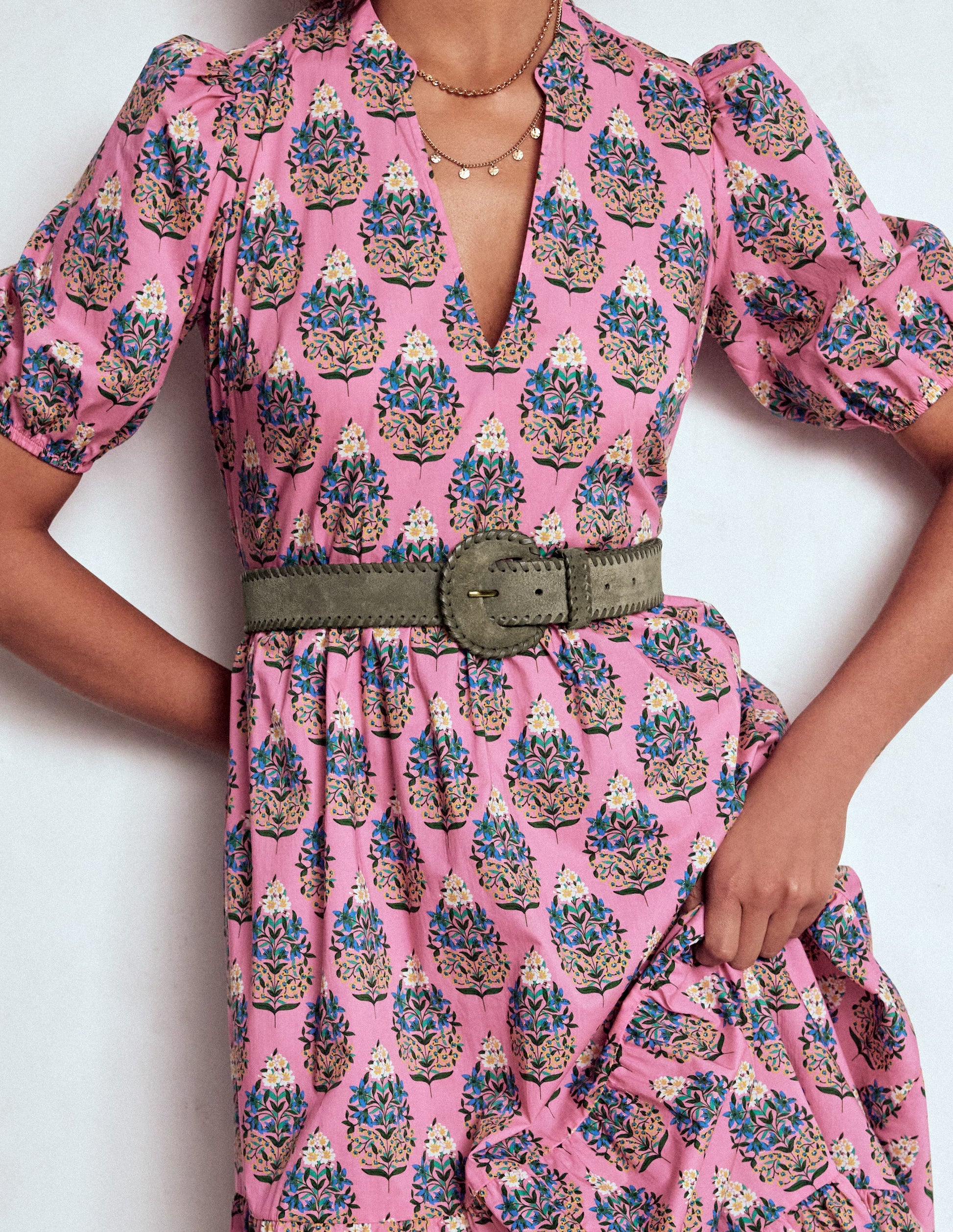 Covered Whipstitch Belt-Deep Olive-2