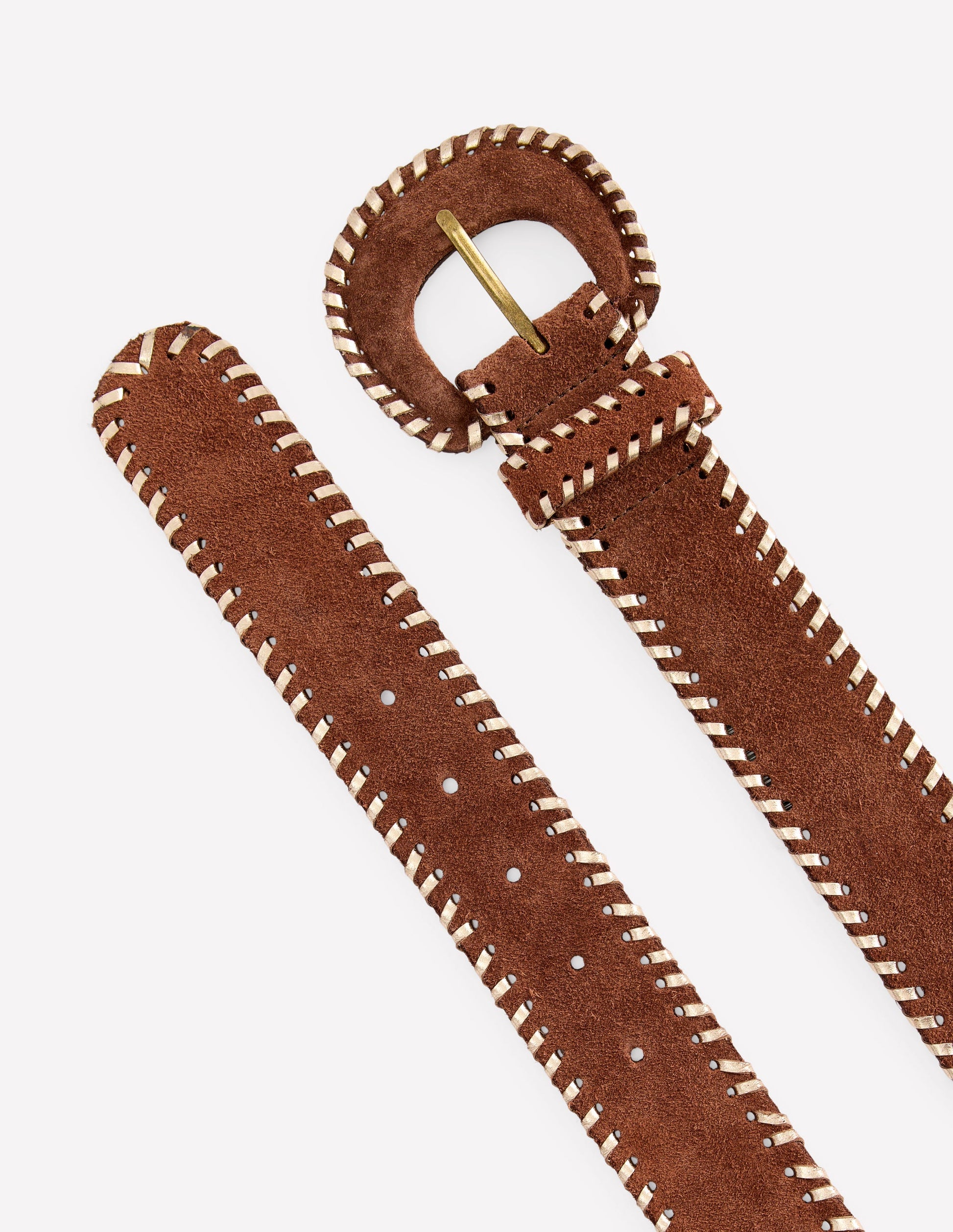 Covered Whipstitch Belt-Tan-3