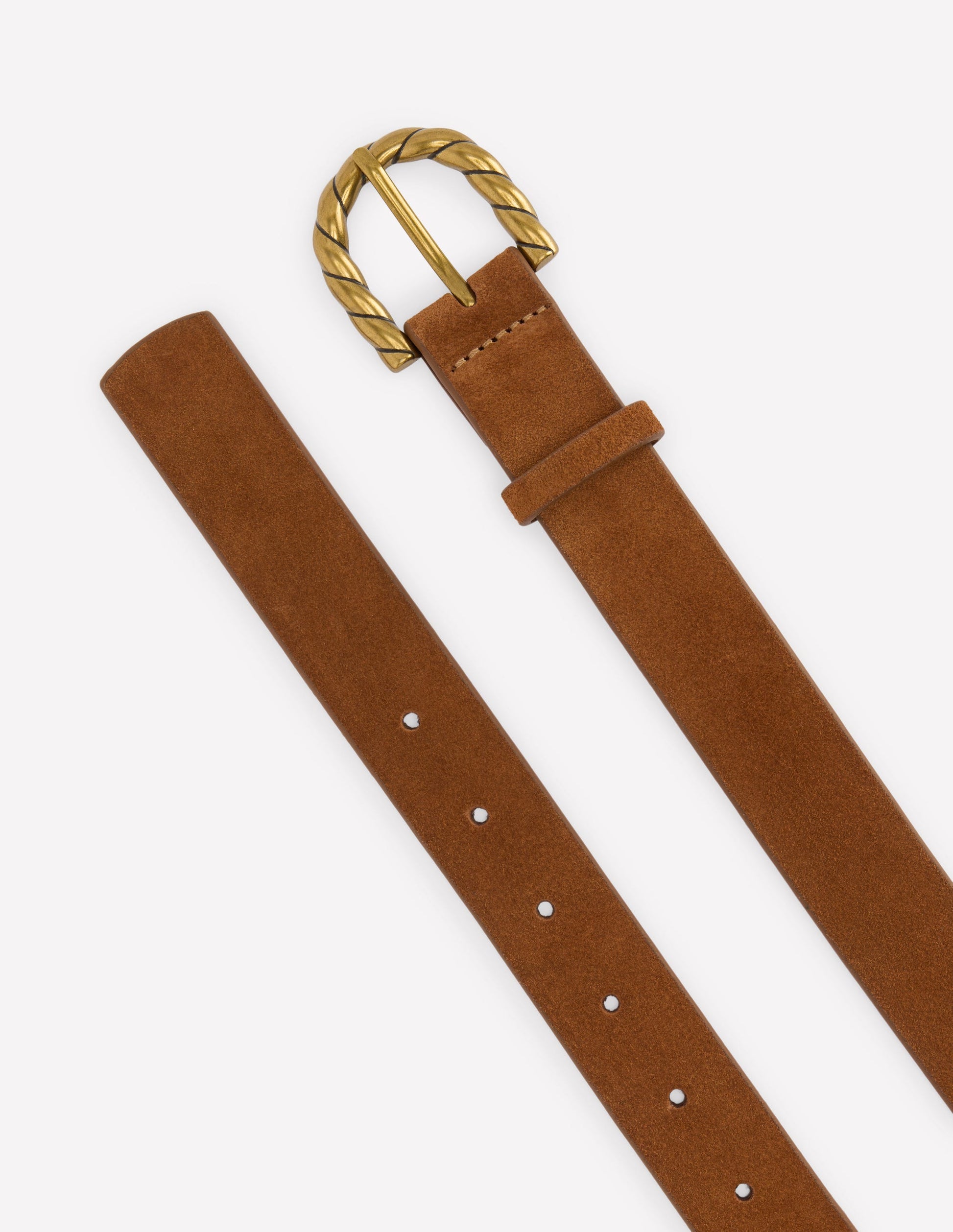 Twist Buckle Belt-Tan-3