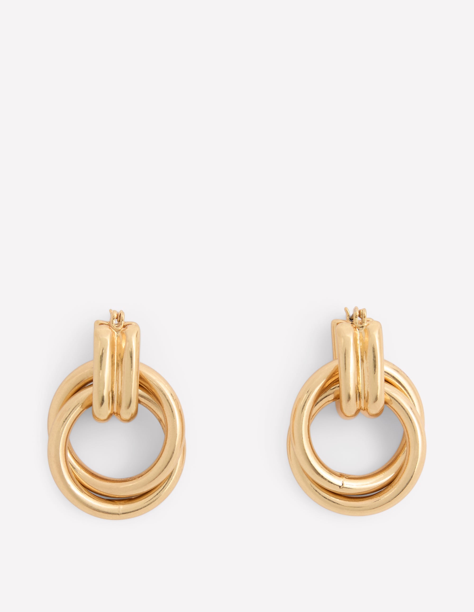 Double Twist Earrings-Gold Colour - Image 1