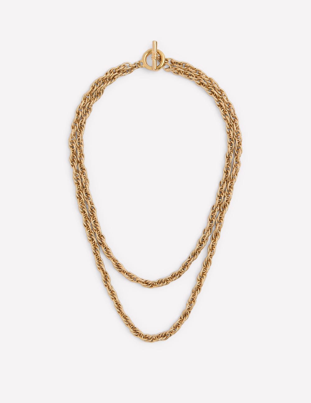 Vintage Twist Layer Necklace-Gold Colour-1