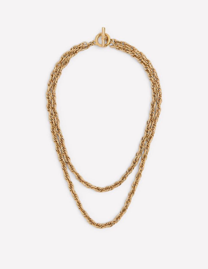 Vintage Twist Layer Necklace-Gold Colour