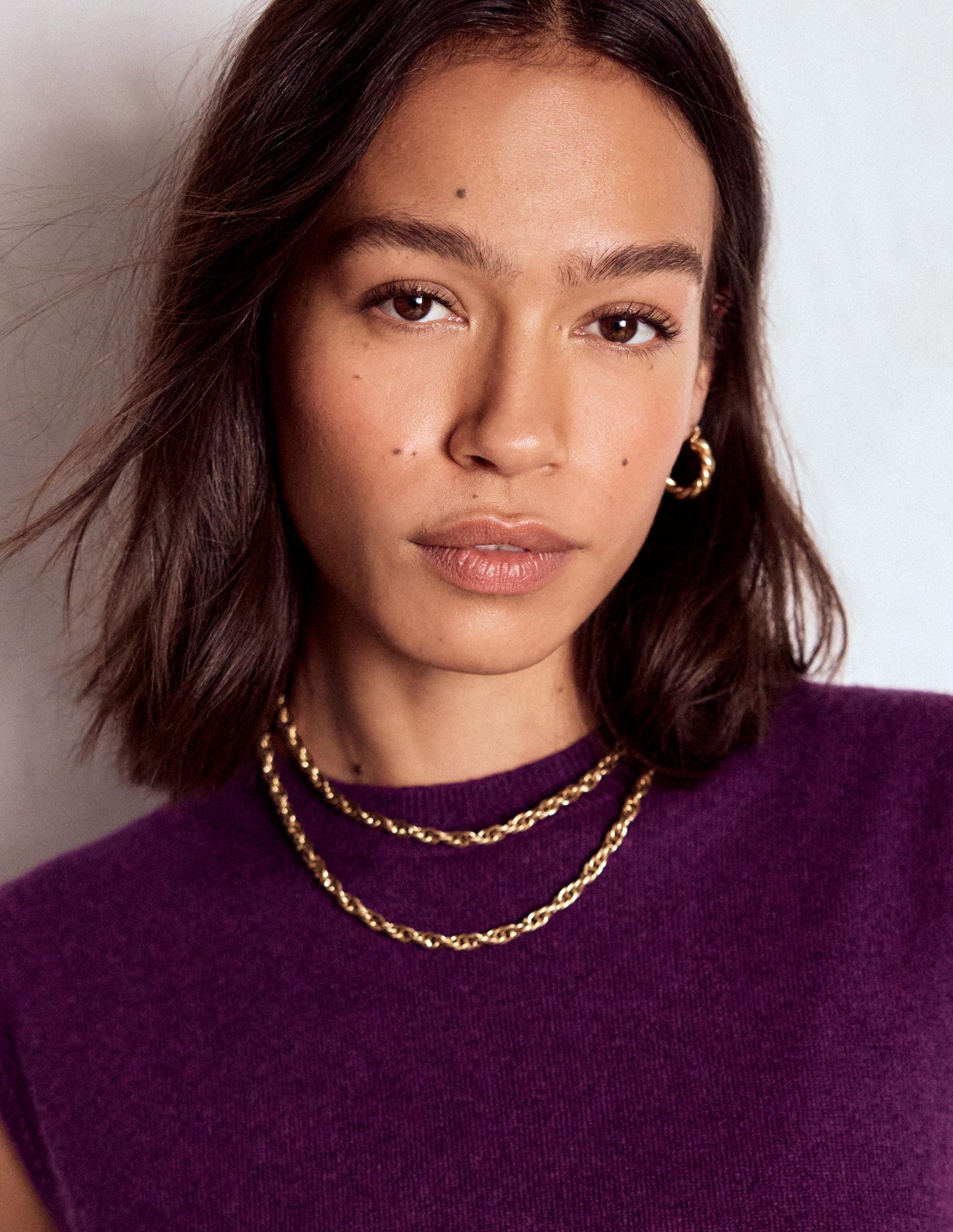 Vintage Twist Layer Necklace-Gold Colour