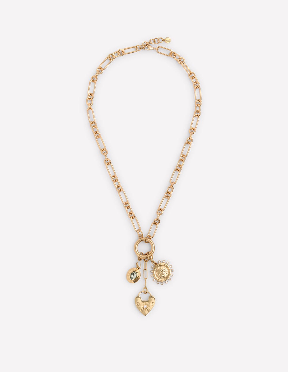 Chain Charm Necklace-Gold Colour-1