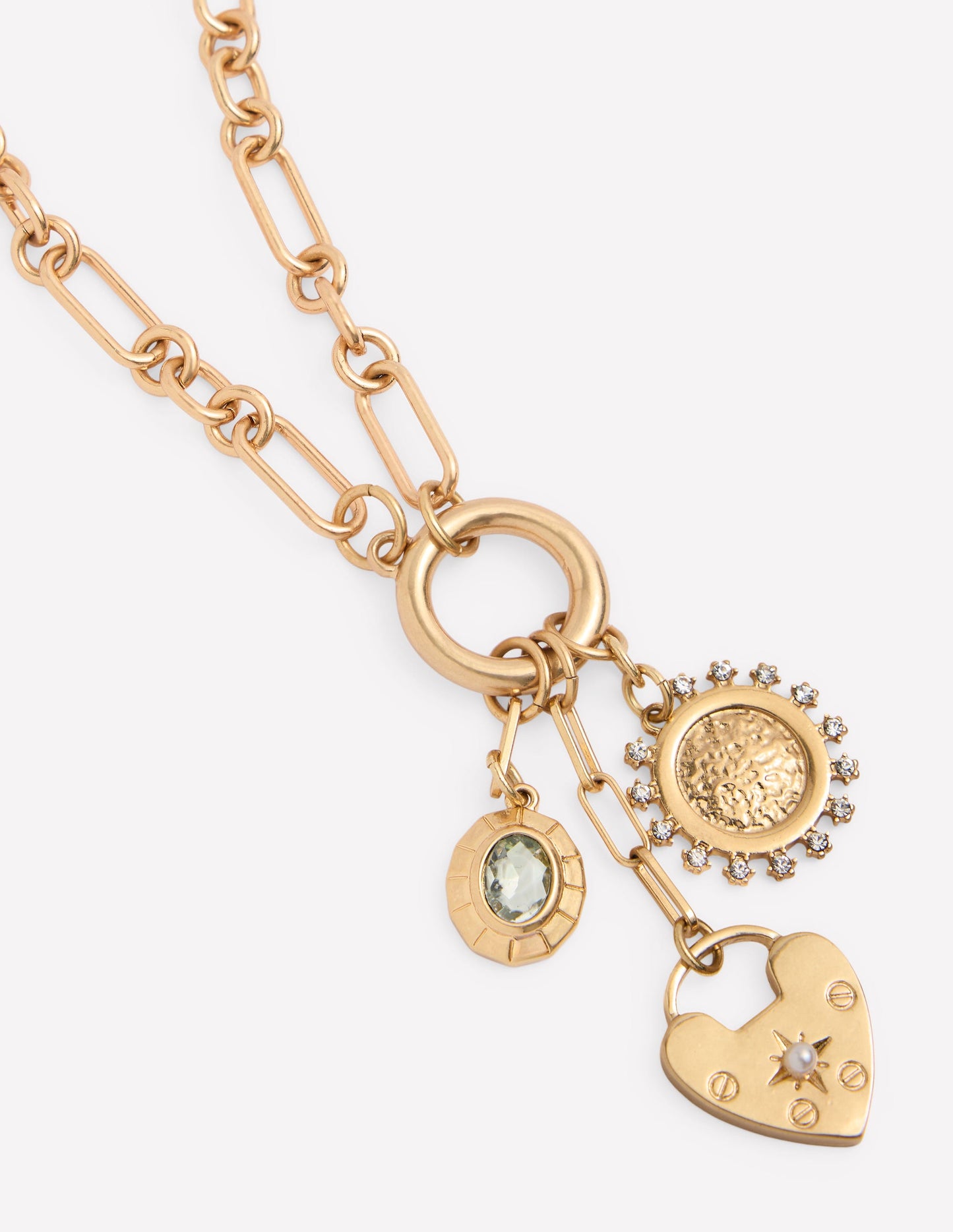 Chain Charm Necklace-Gold Colour