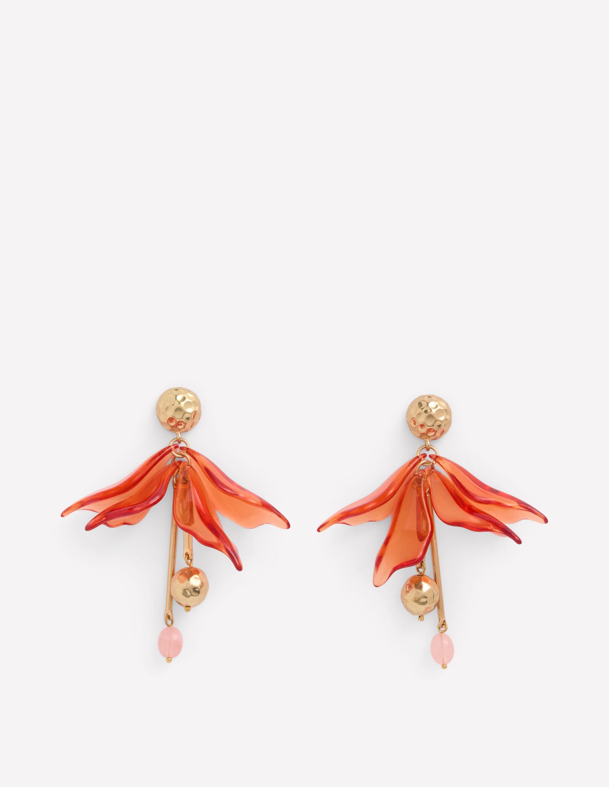 Flower Resin Earrings-Orange-1
