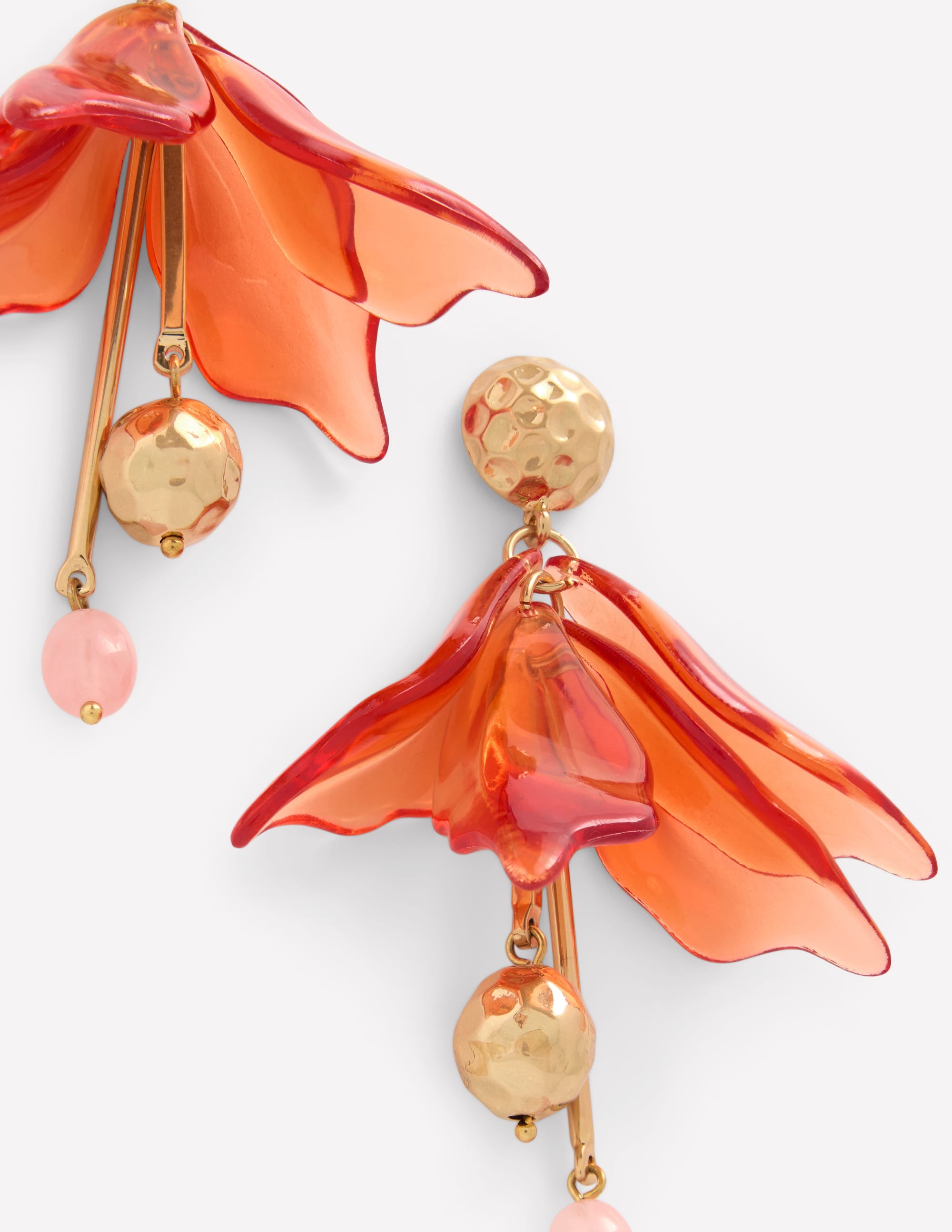 Flower Resin Earrings-Orange - Image 3