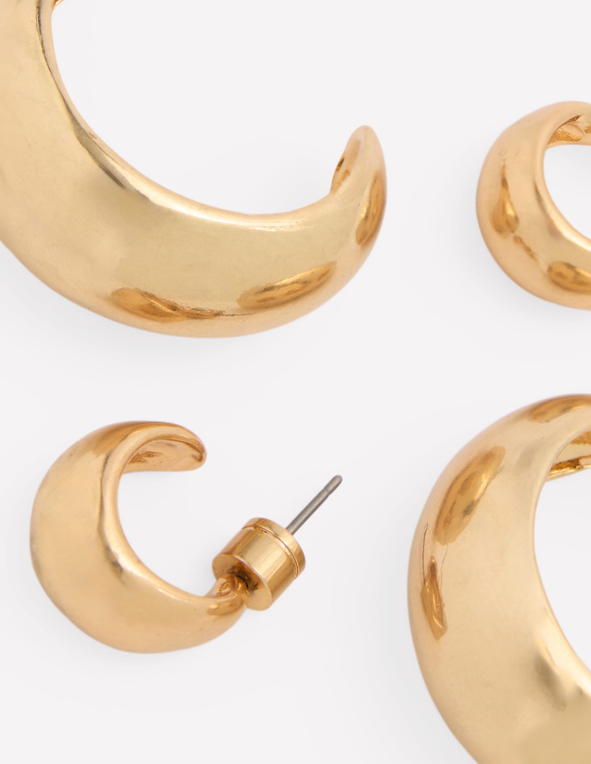 Smooth Dome 2-Pack Earrings-Gold Colour-4
