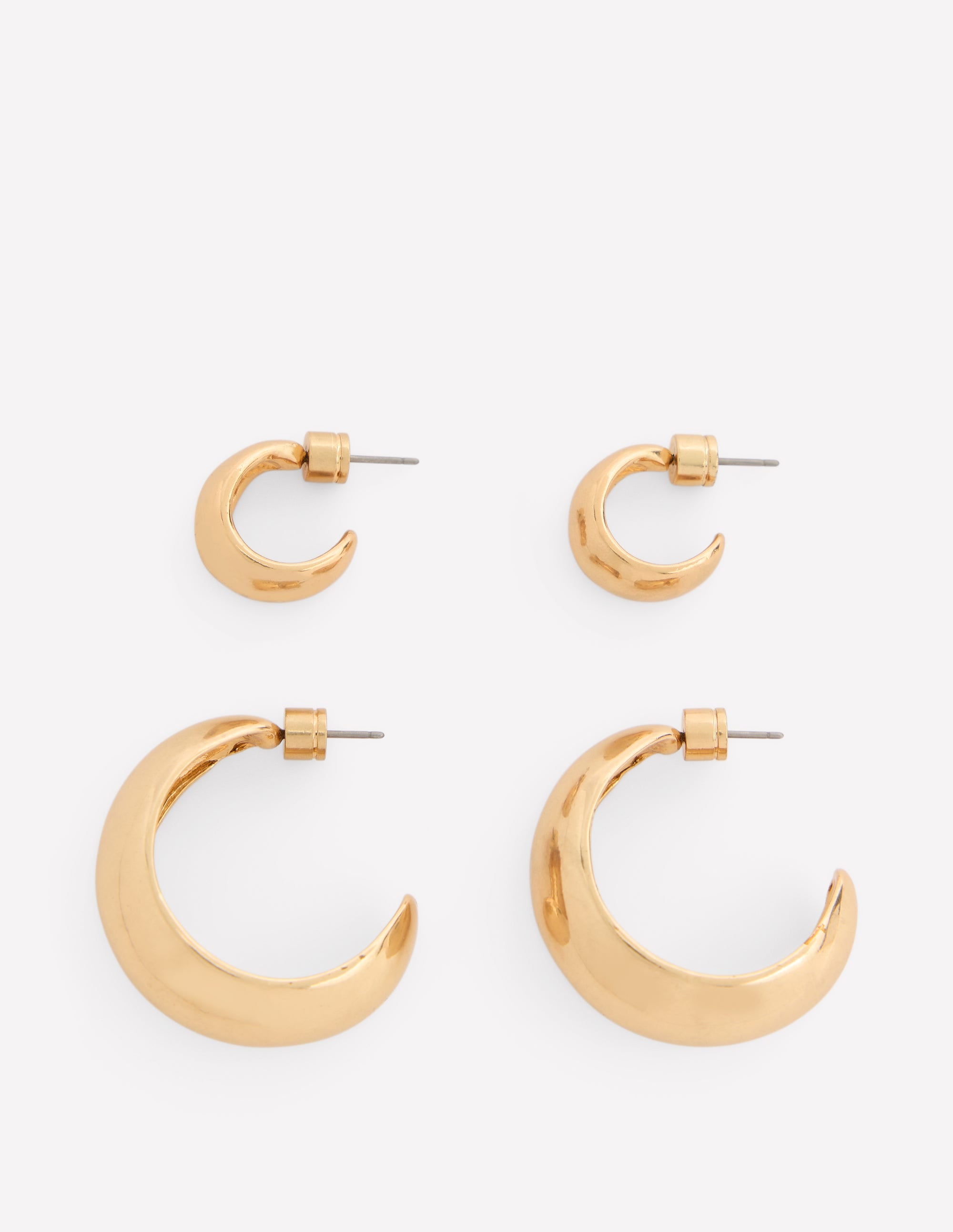 Smooth Dome 2-pack Earrings-Gold Colour - Image 1