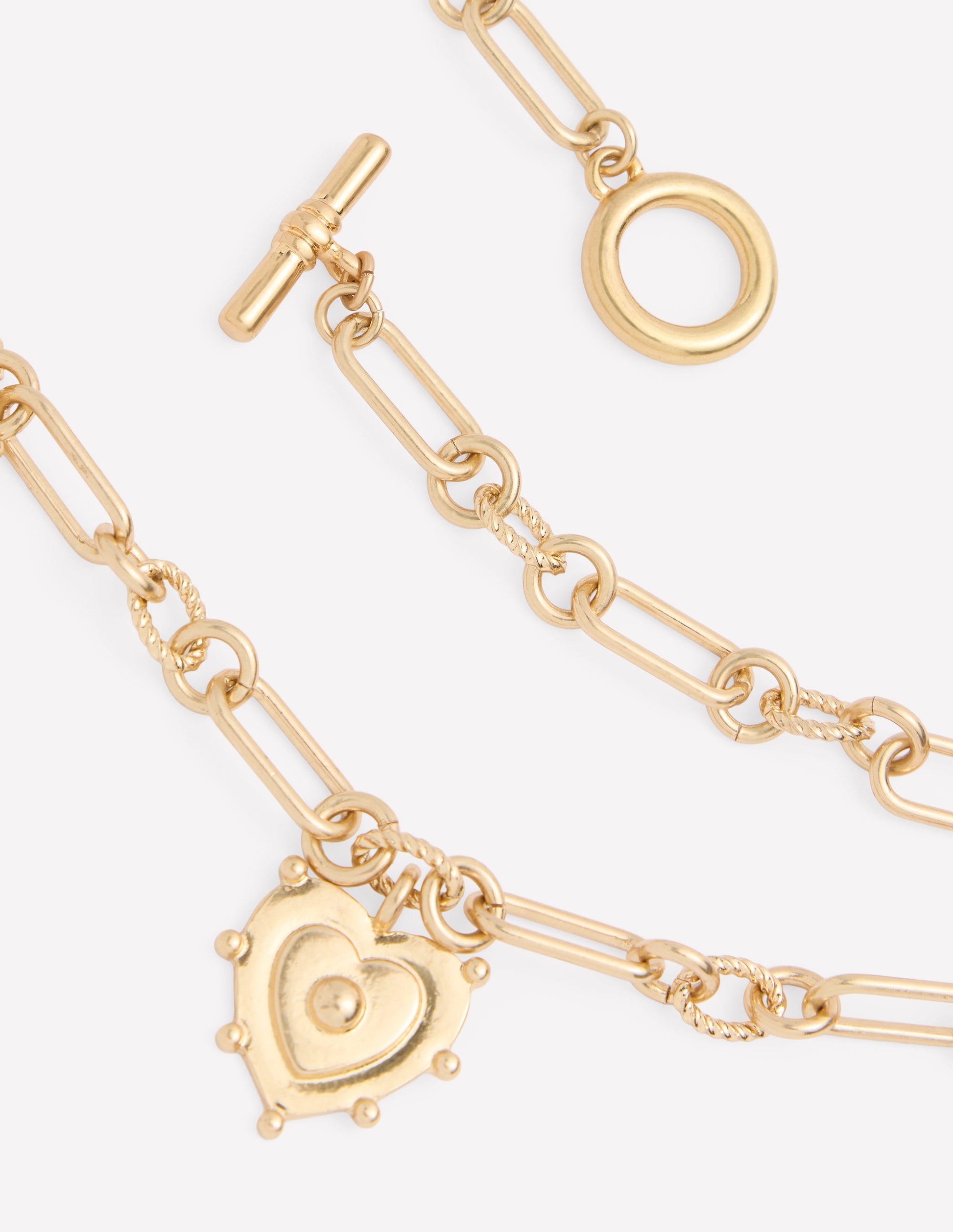 Multi-Heart Charm Necklace-Gold Colour-3