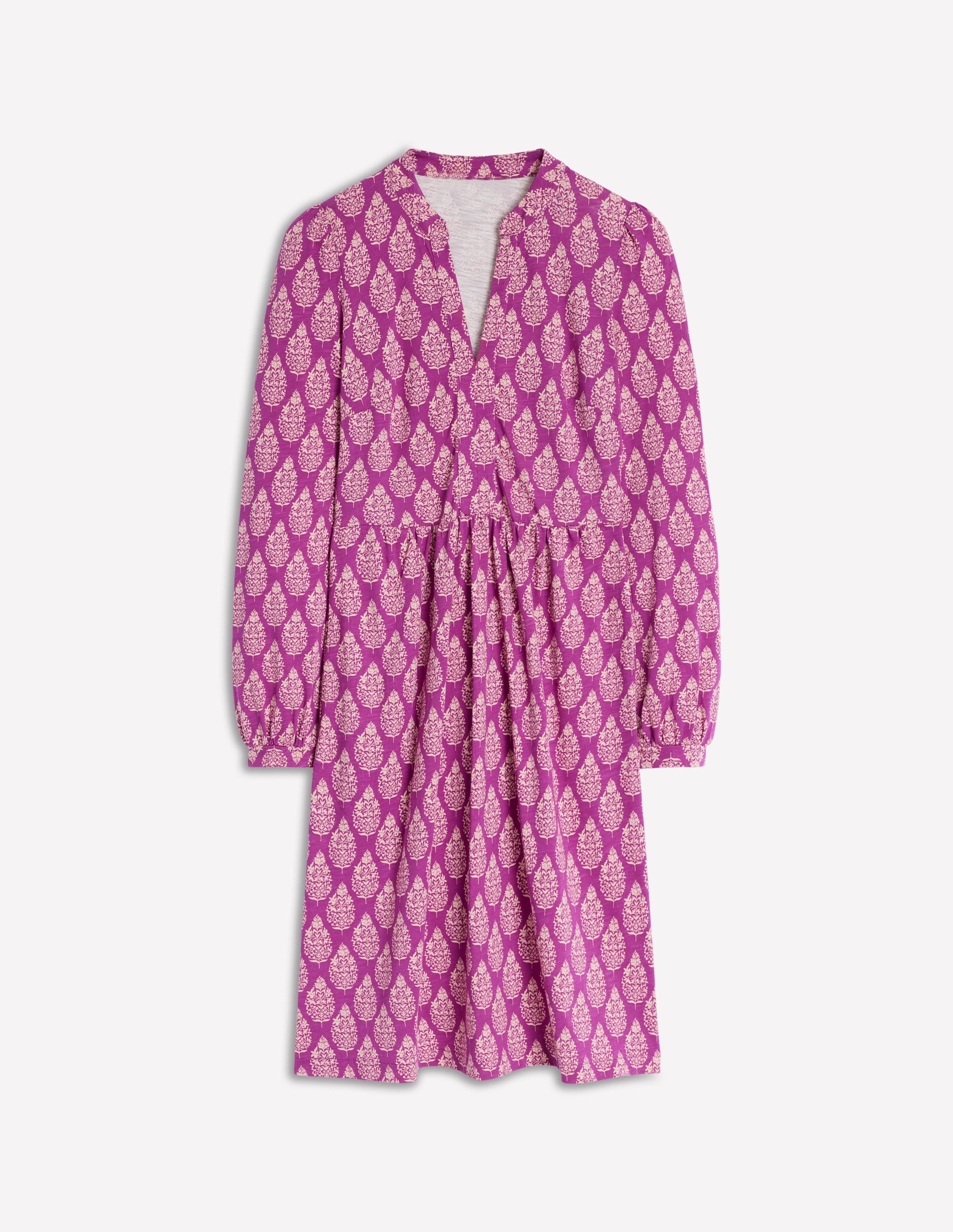 Naomi Relaxed Jersey Dress-Purple, Wildflower Bouquet - Image 6
