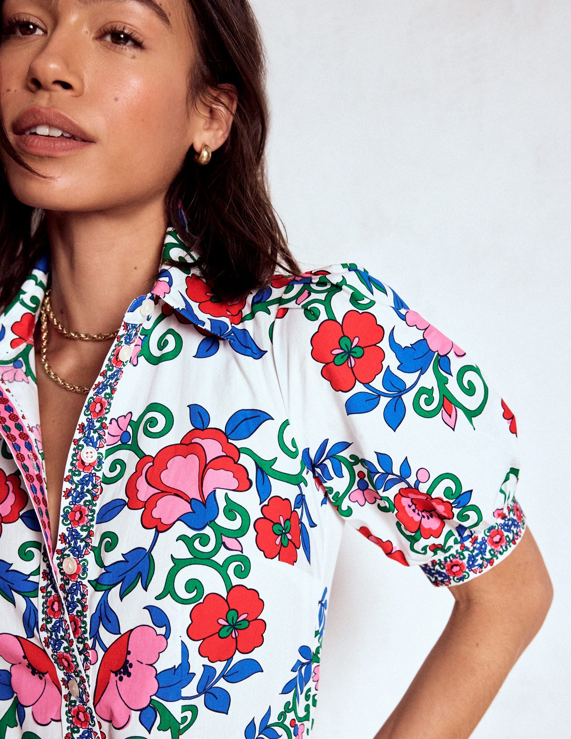 Alexa Maxi Shirt Dress-Multi, Ornamental Lattice-3