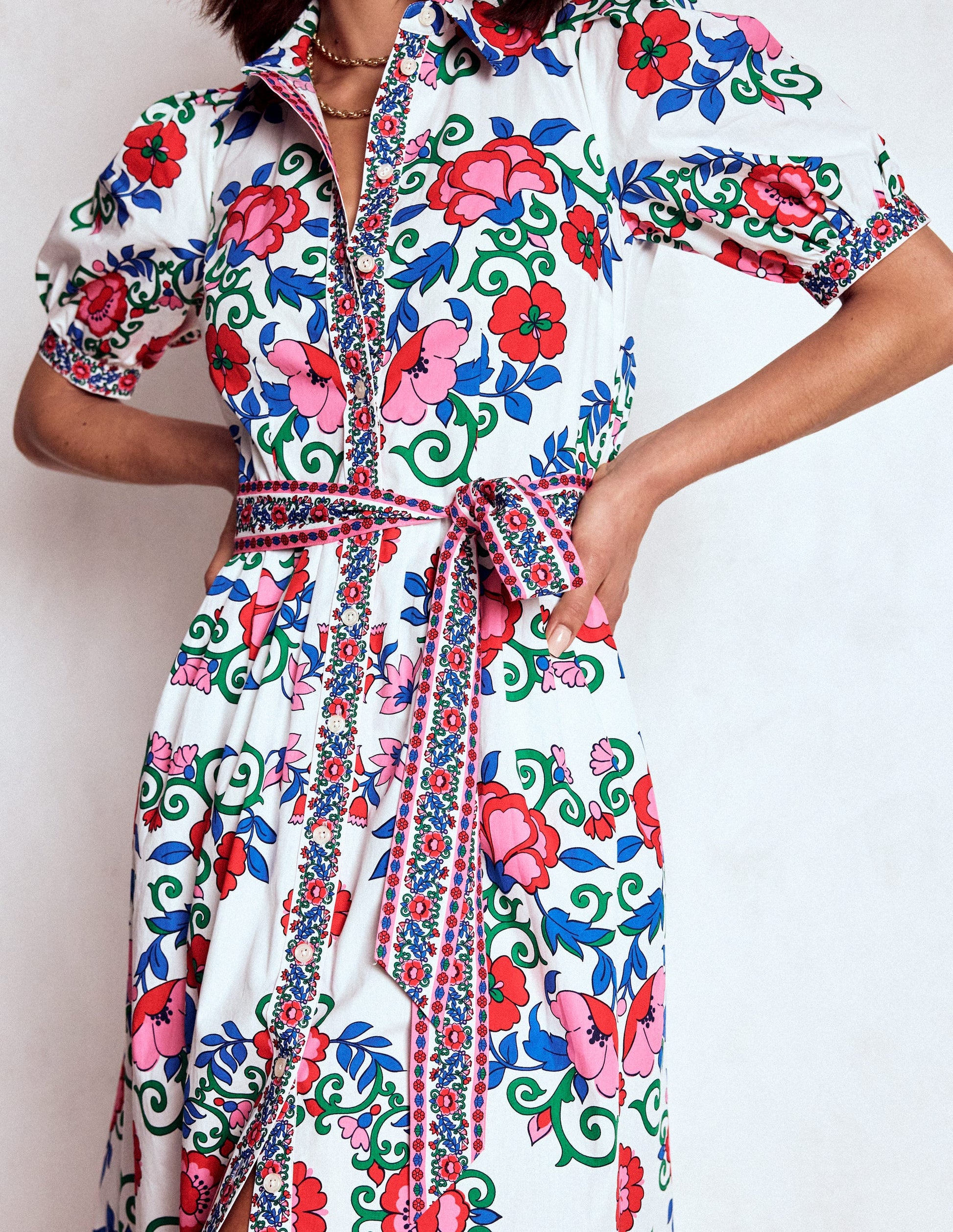 Alexa Maxi Shirt Dress-Multi, Ornamental Lattice-6