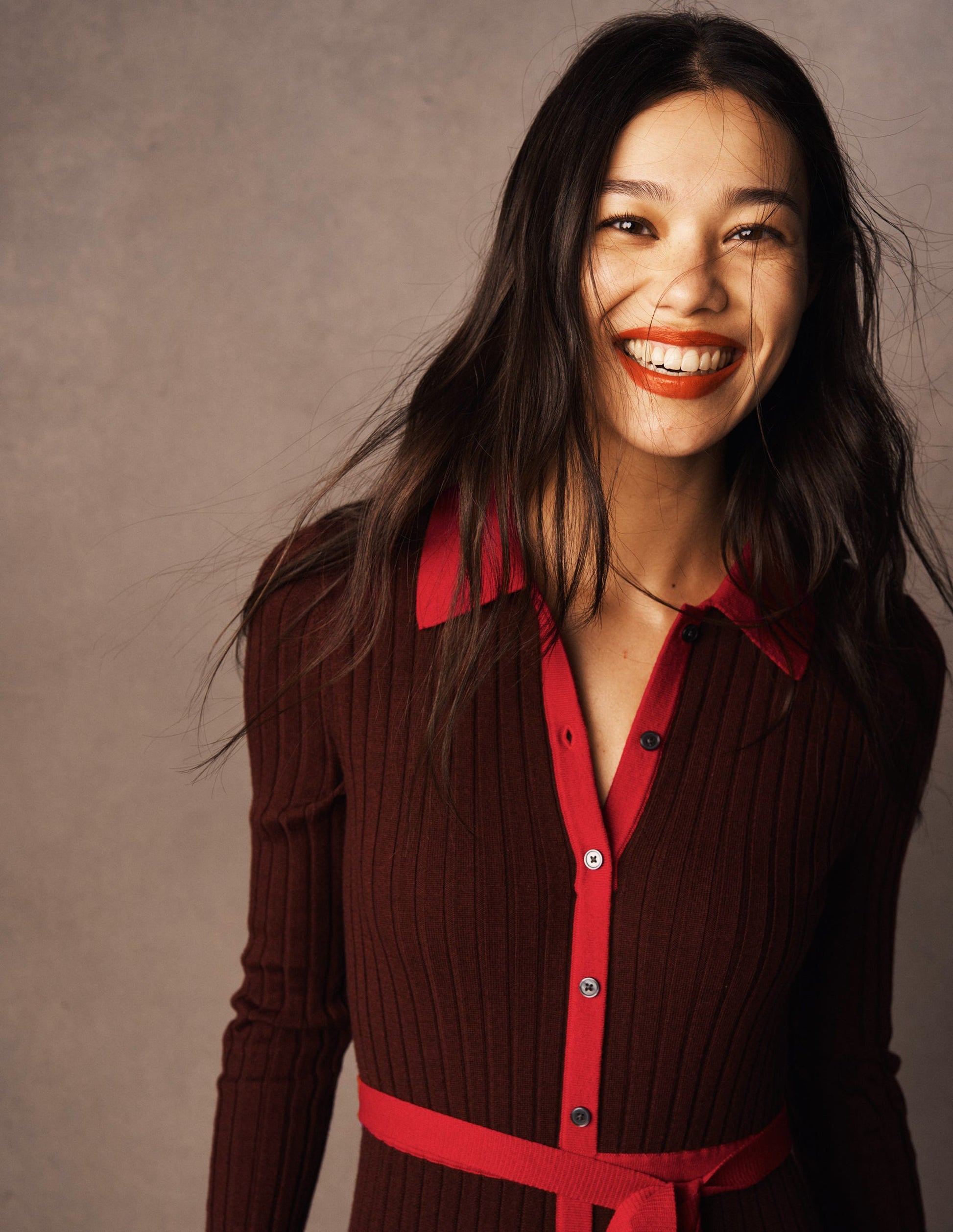 Rachel Knitted Shirt Dress-Deep Wisteria-5