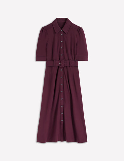Anita Ponte Shirt Dress-Dark Cherry-7