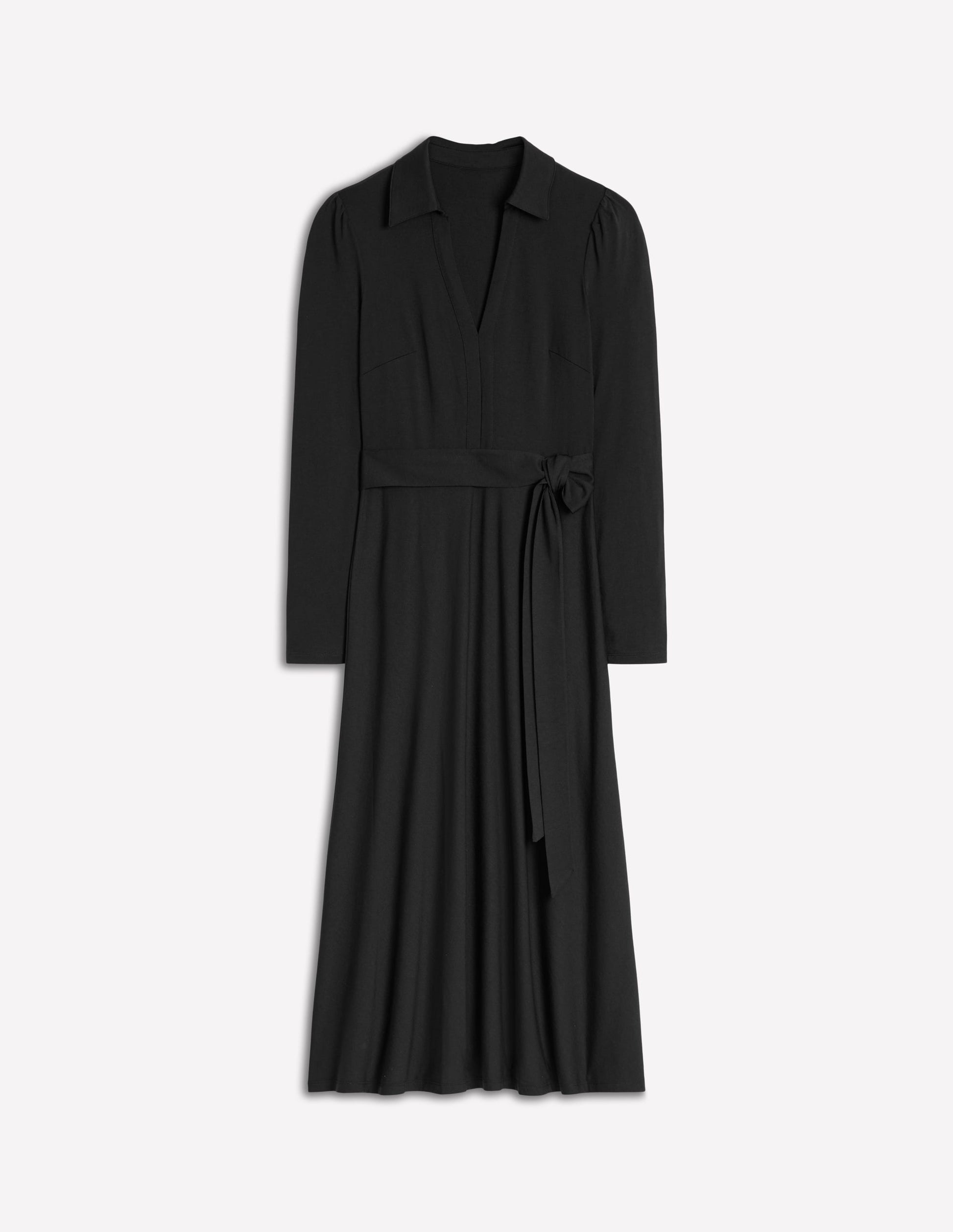 Boden Women's Imogen Collared Jersey Dress in Black | Size 6 Boden Women's Imogen Collared Jersey Dress in Black | Size 6