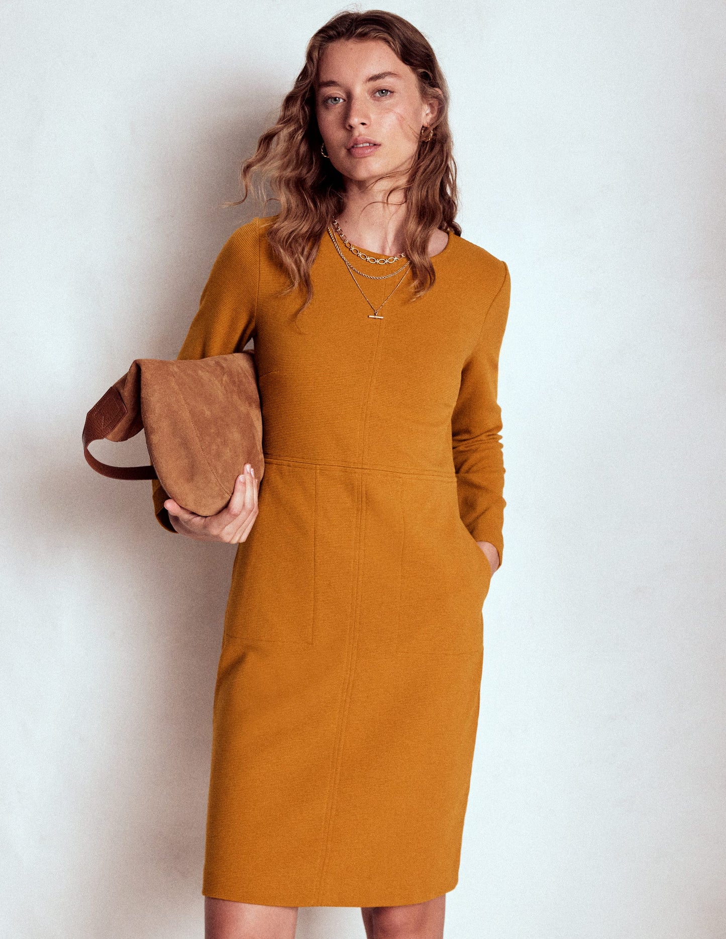 Cornelia Ottoman Dress-Toffee Brown