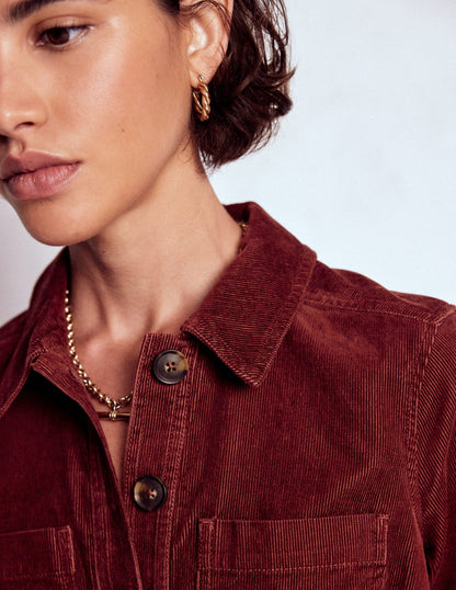 Amanda Cord Short Dress-Chestnut-2