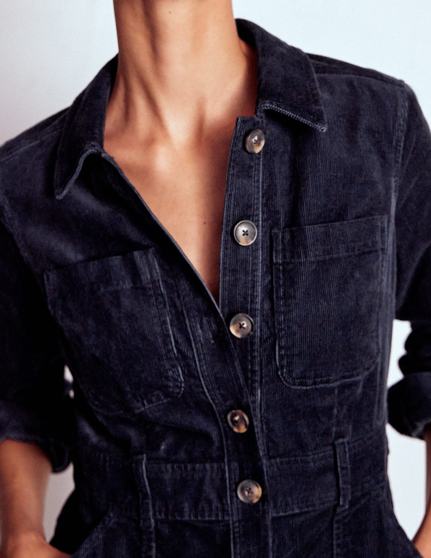 Amanda Cord Short Dress-Navy