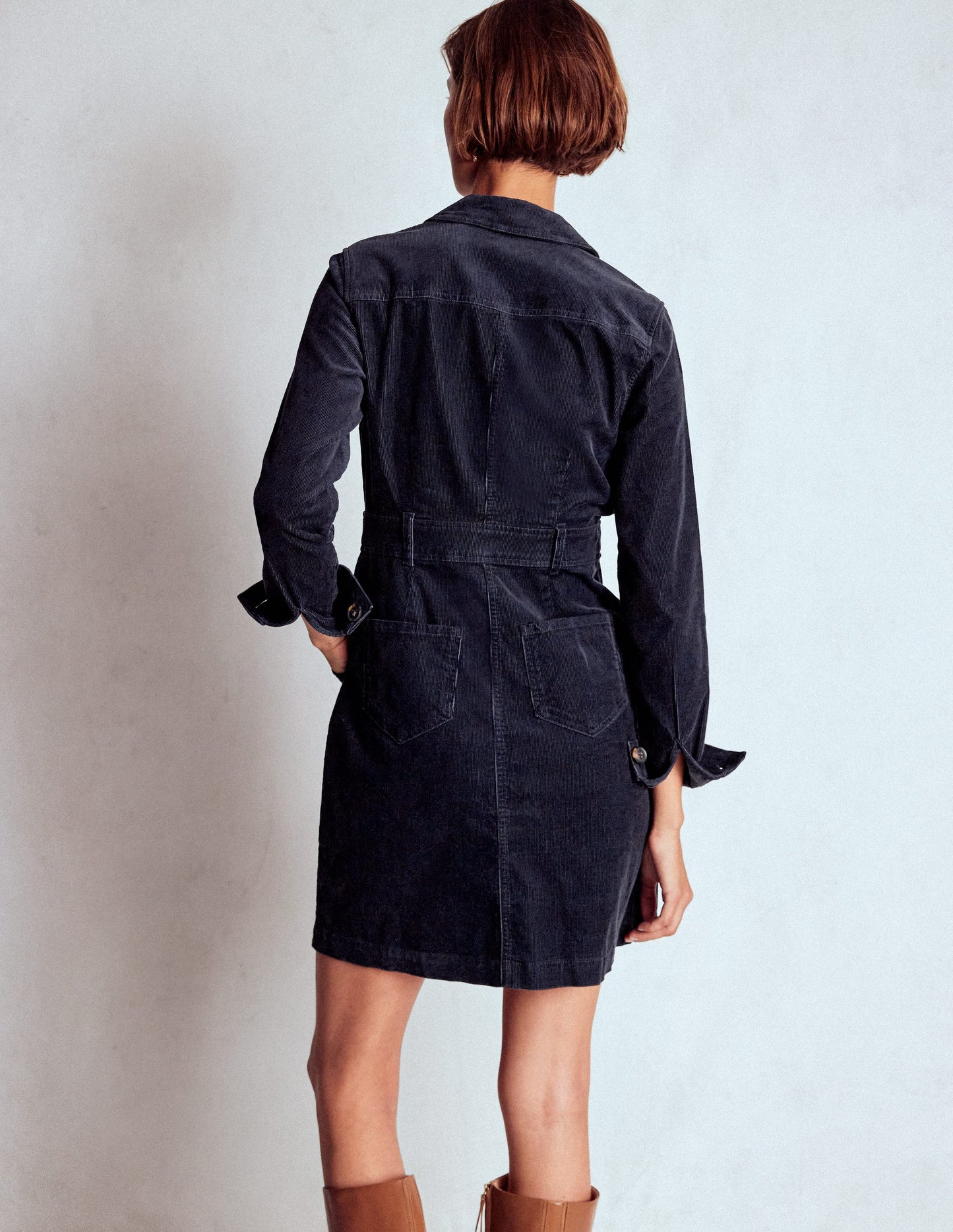Amanda Cord Short Dress-Navy