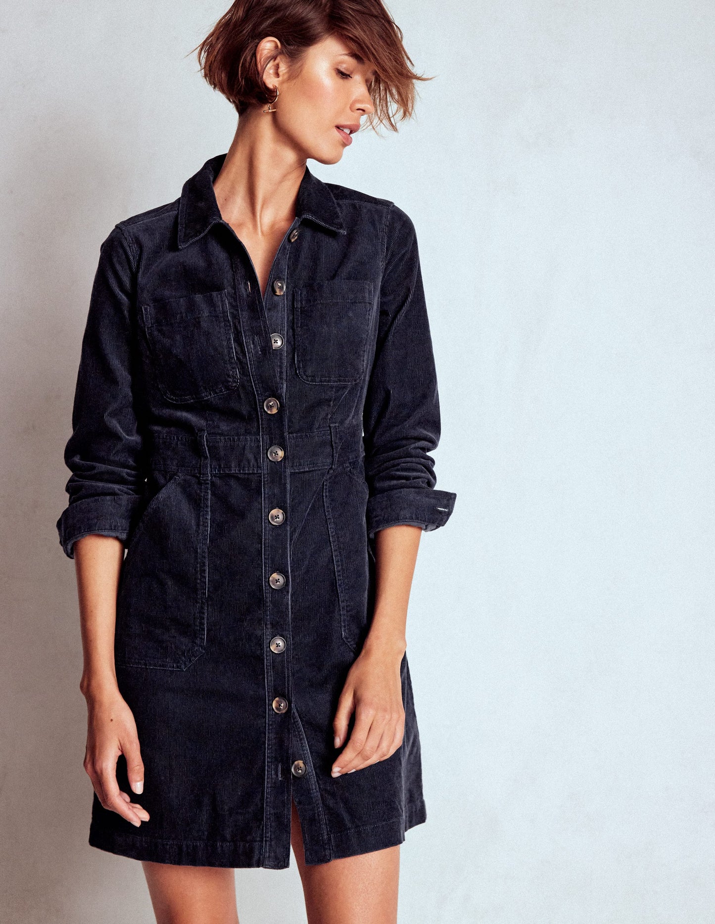 Amanda Cord Short Dress-Navy