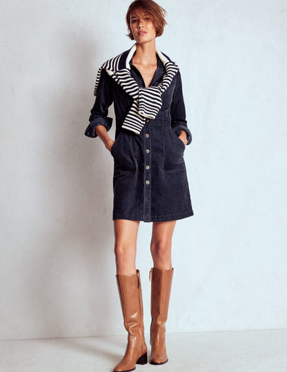 Amanda Cord Short Dress-Navy-1