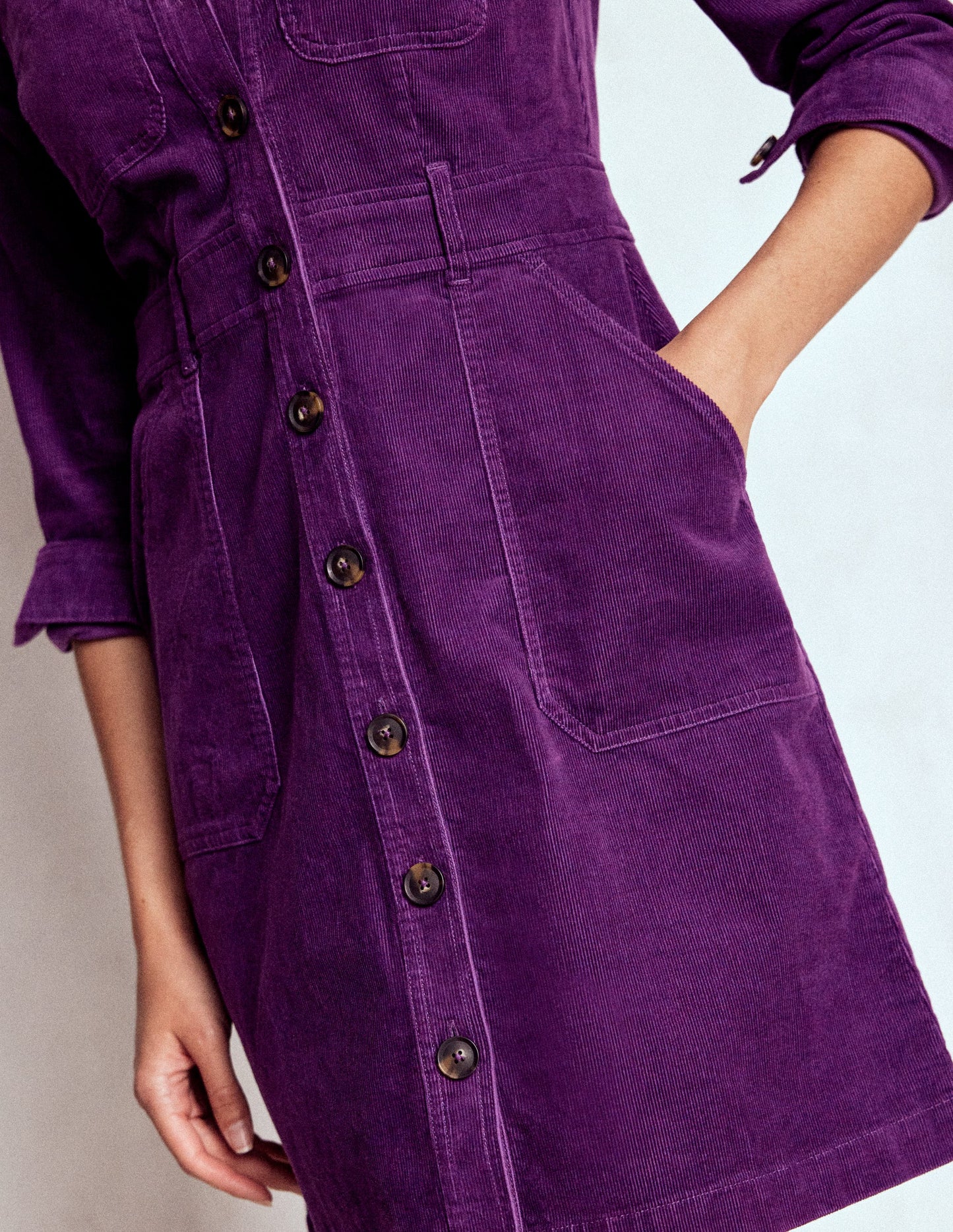 Amanda Cord Short Dress-Viola Purple