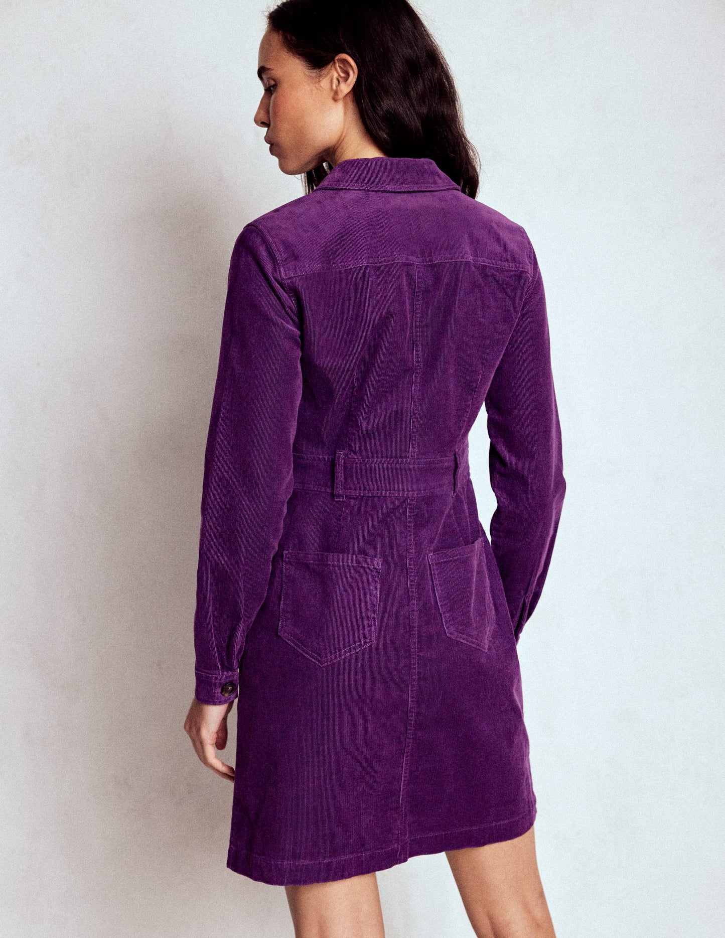 Amanda Cord Short Dress-Viola Purple