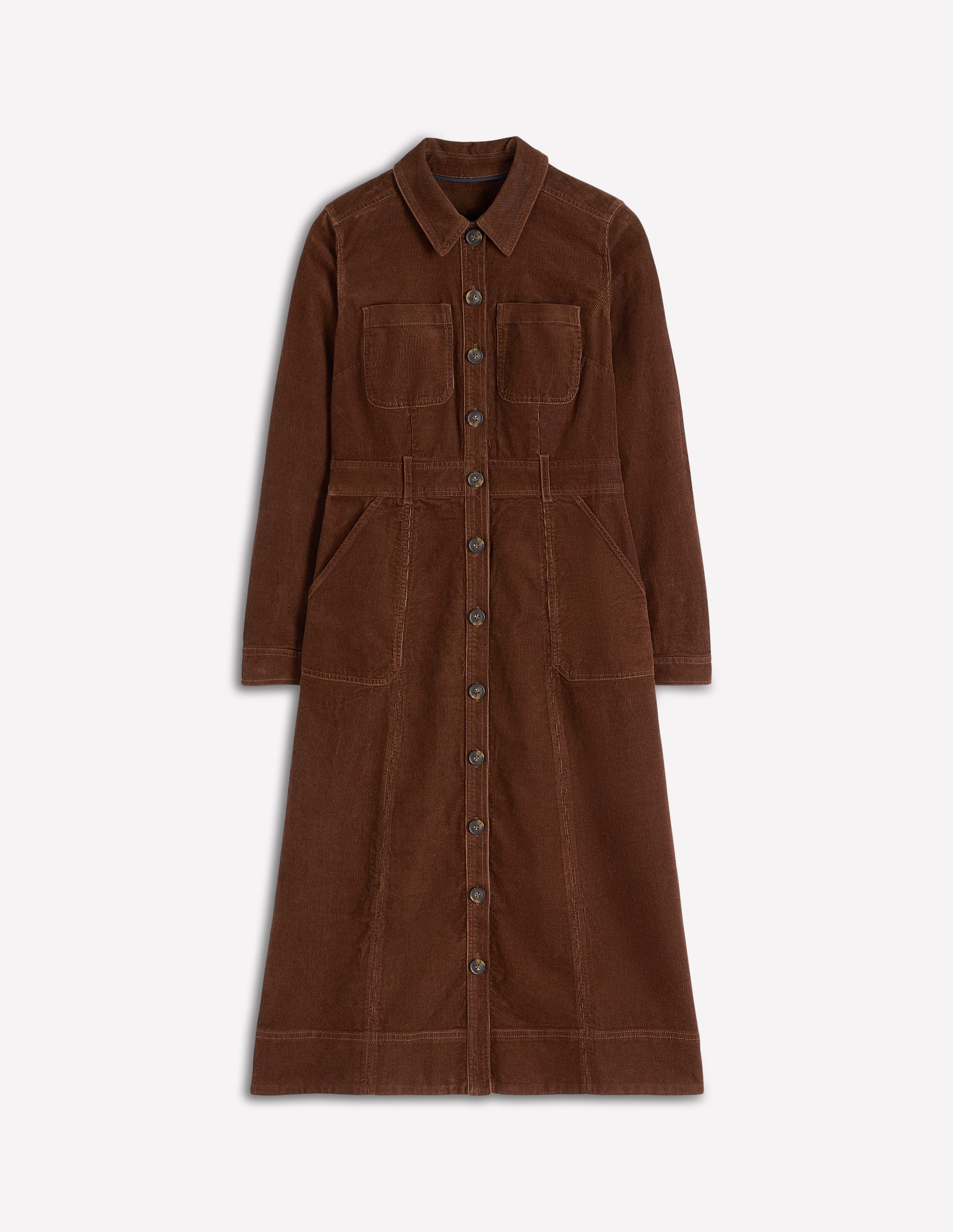 Amanda Cord Midi Dress-Raw Umber | Boden USA Amanda Cord Midi Dress-Raw Umber | Boden USA