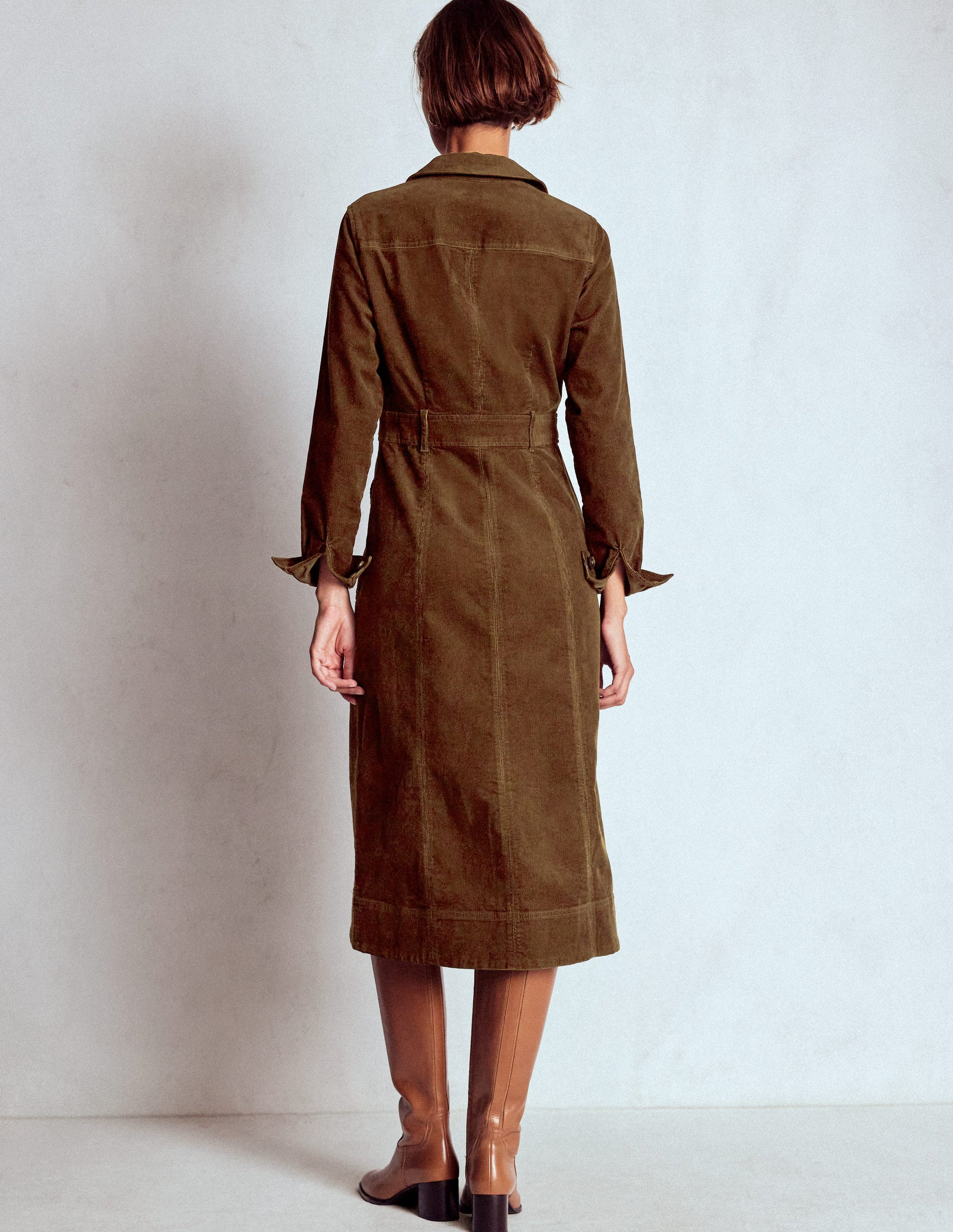 Amanda Cord Midi Dress-Raw Umber-3