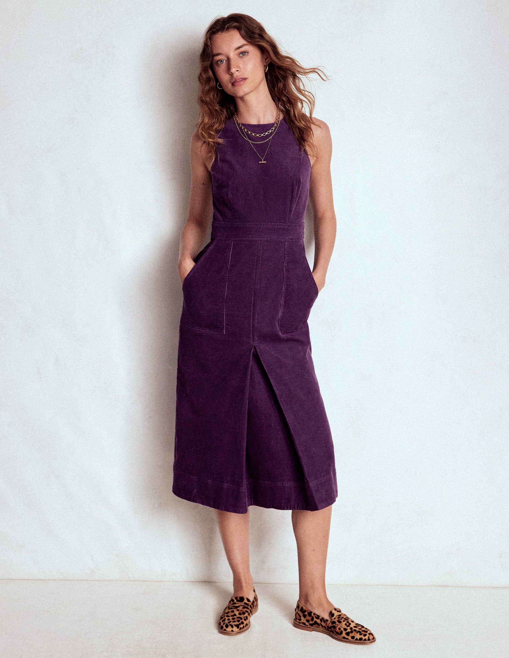purple corduroy dress Thick Cotton Corduroy Dress Long Sleeves Tunics Dress Loose Warm Dress Customized Shirt Midi Dress Hand Made Plus Winter/Fall Corduroy Robe