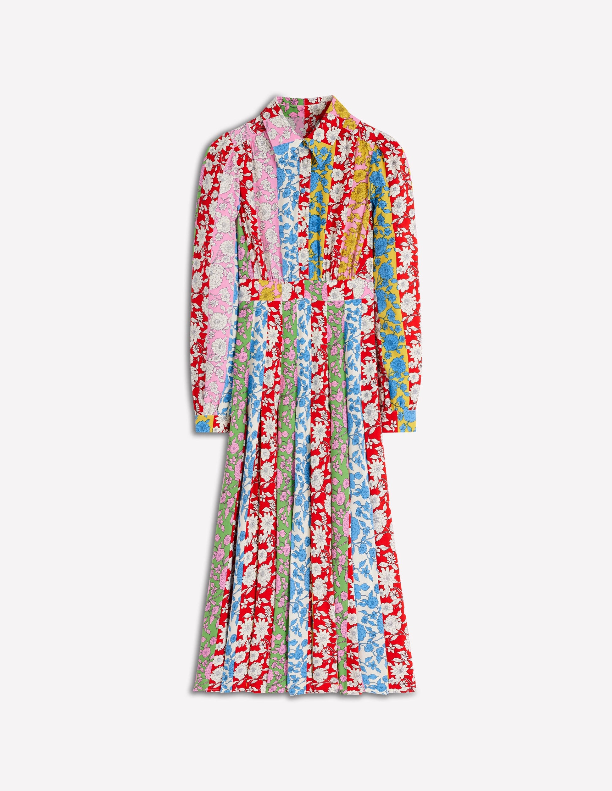 Pleat Skirt Shirt Dress-Multi, Dahlia Trail Stripe-6