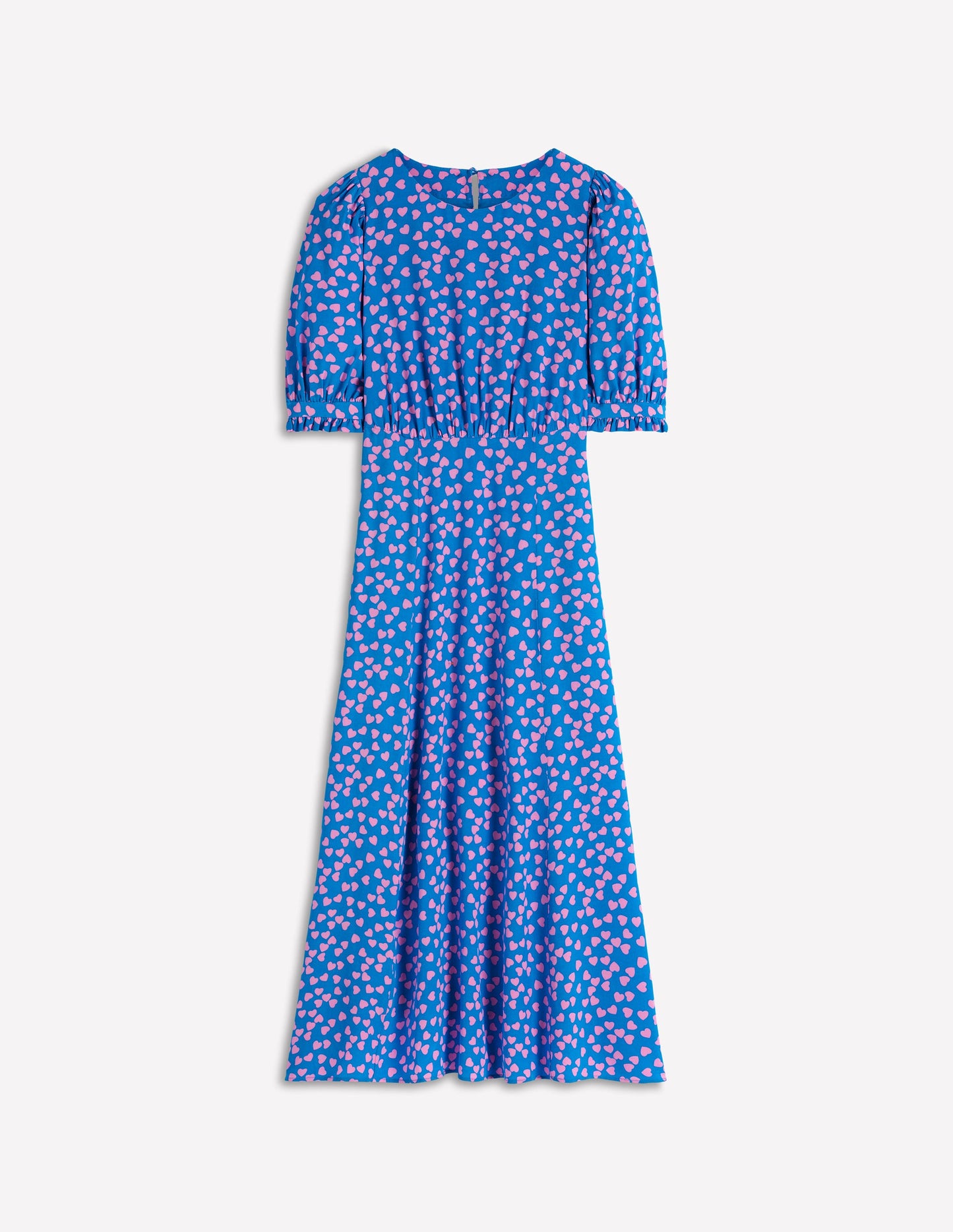 Blanca Midi Tea Dress-Kingfisher Blue, Heart Cascade