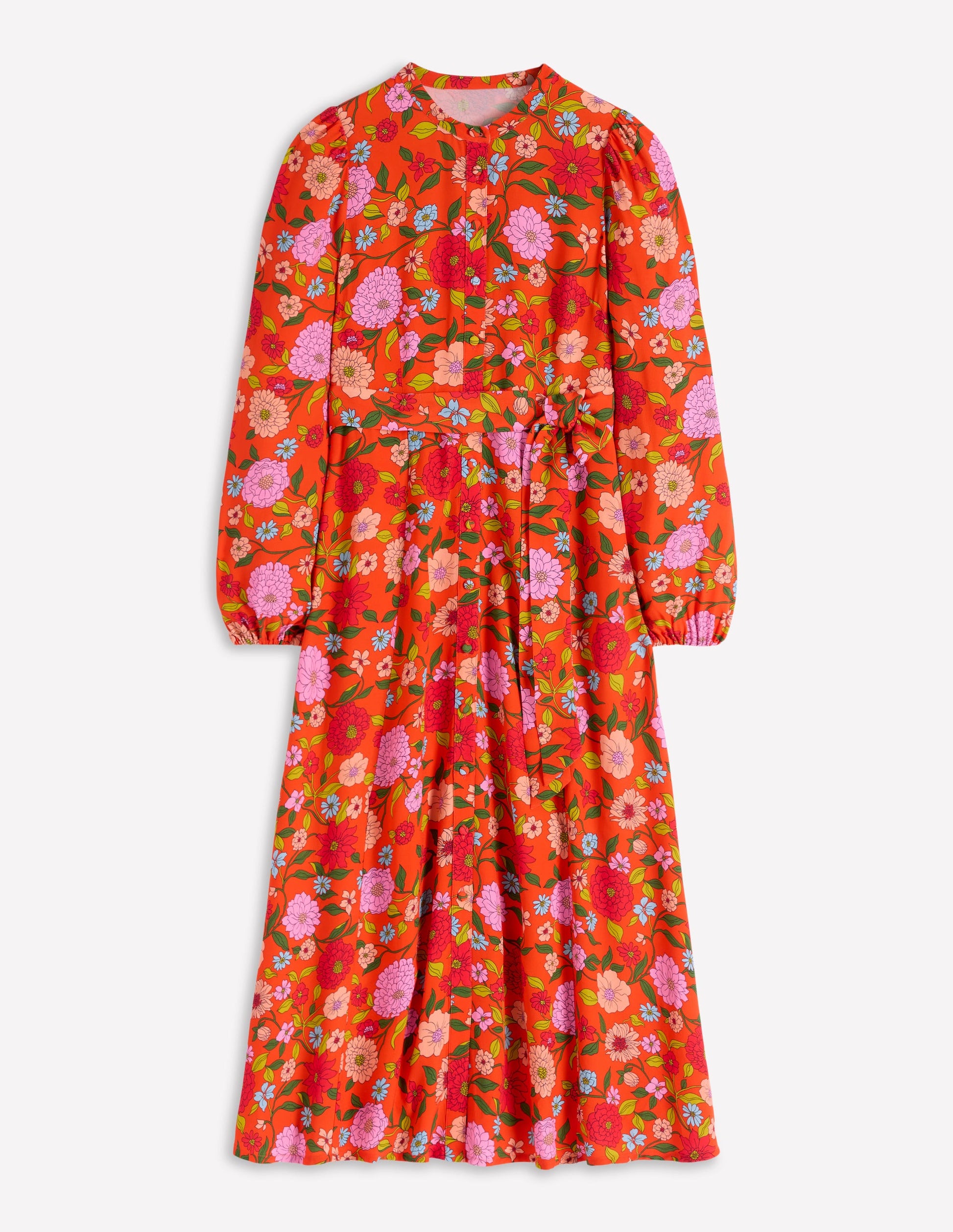 Mae Occasion Maxi Shirt Dress-Firecracker Red, Dahlia Trail | Boden USA Mae Occasion Maxi Shirt Dress-Firecracker Red, Dahlia Trail | Boden USA
